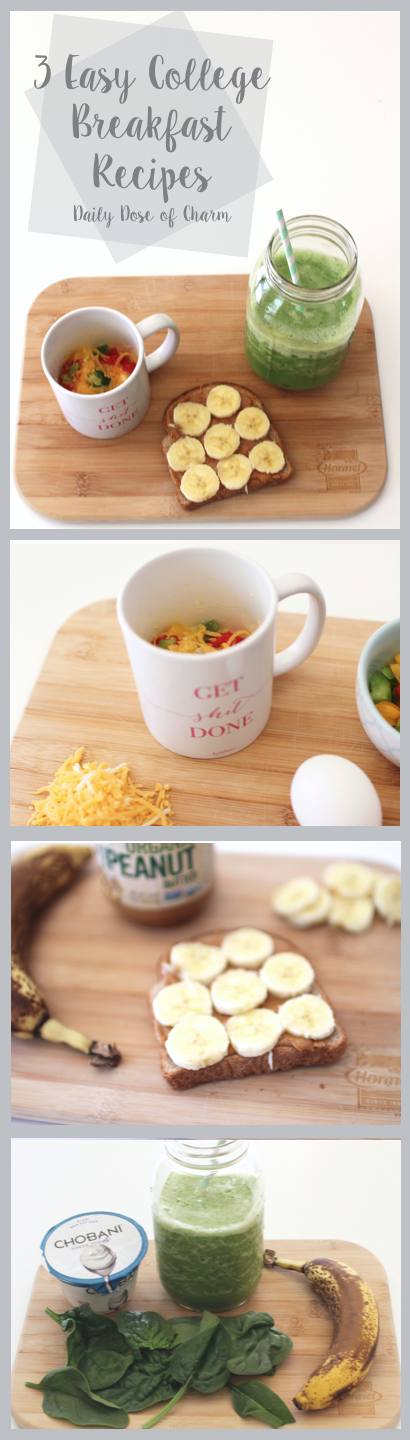 3 Easy College Breakfast ideas on Daily Dose of Charm by Lauren Lindmark