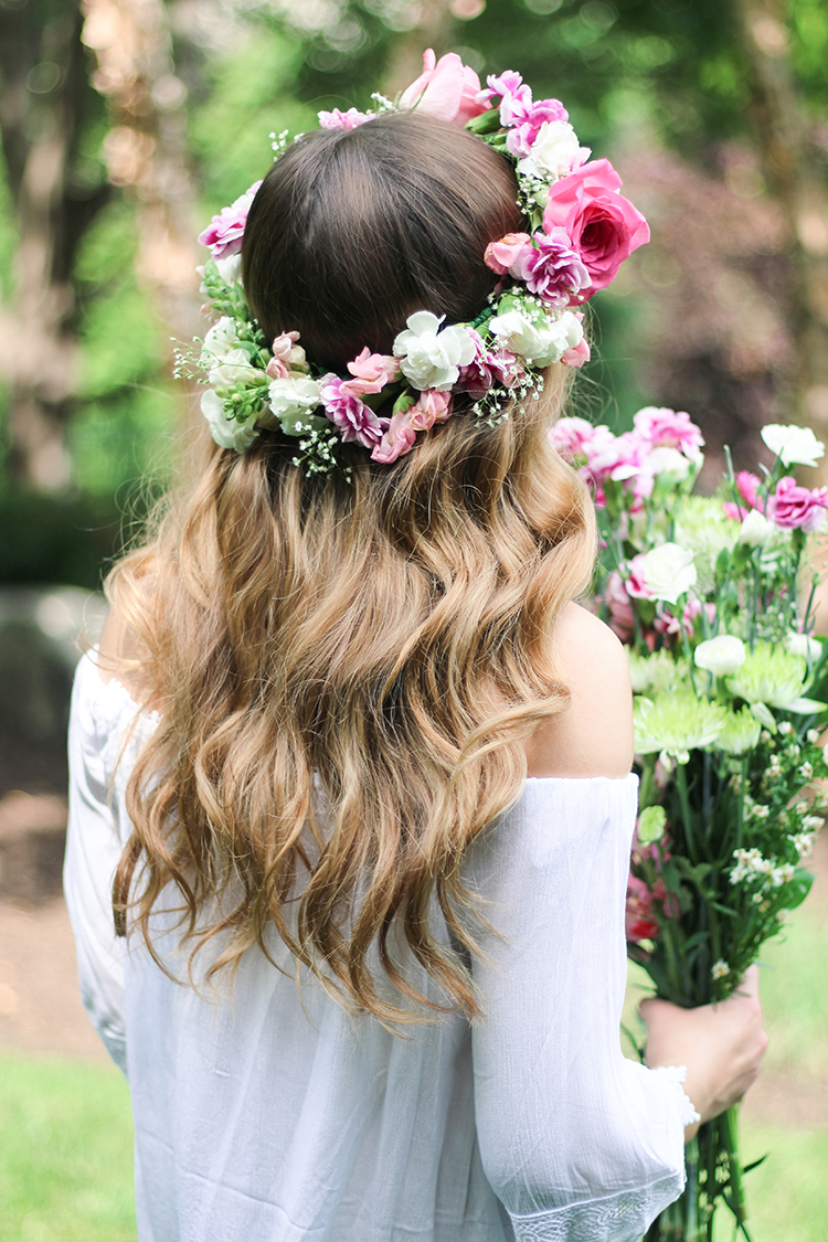 Diy flower store girl crown