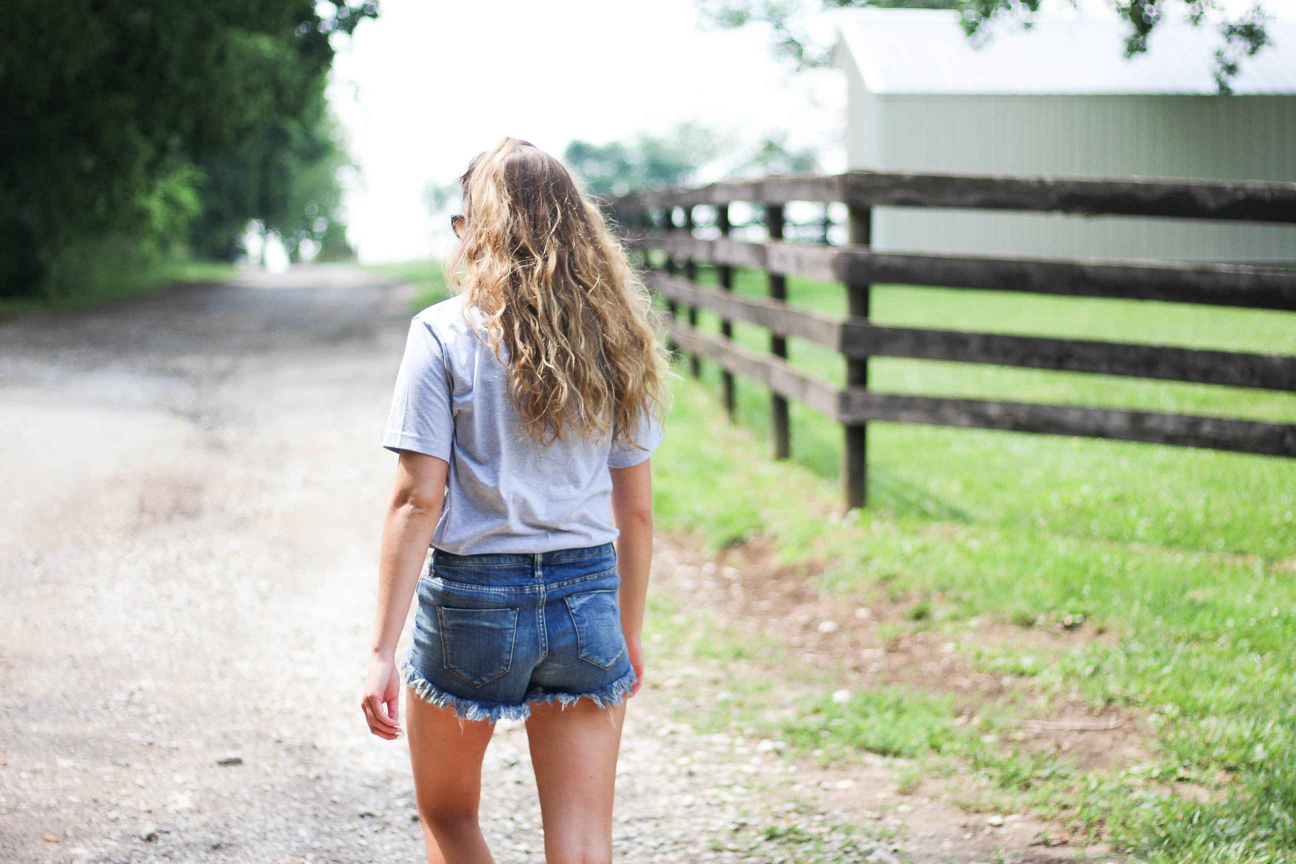 HANGRY t-shirt, jean shorts, OOTD, casual outfit, by Lauren Lindmark on Daily Dose of Charm