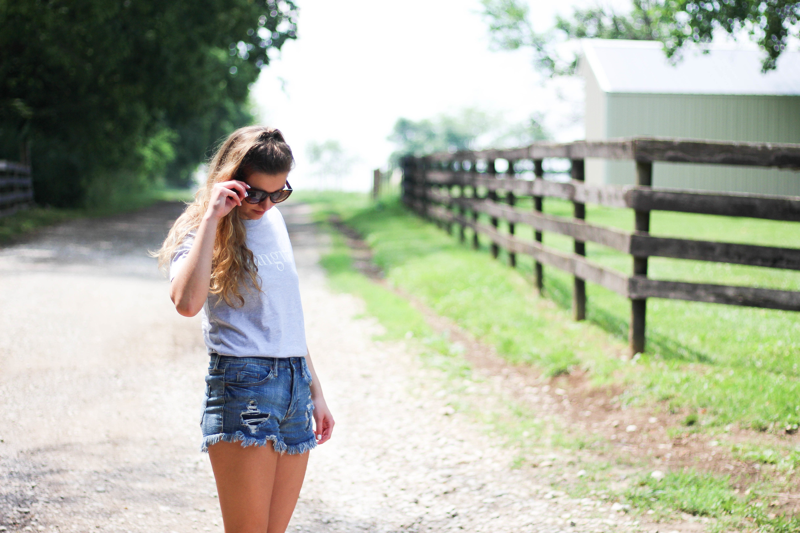 HANGRY t-shirt, jean shorts, OOTD, casual outfit, by Lauren Lindmark on Daily Dose of Charm