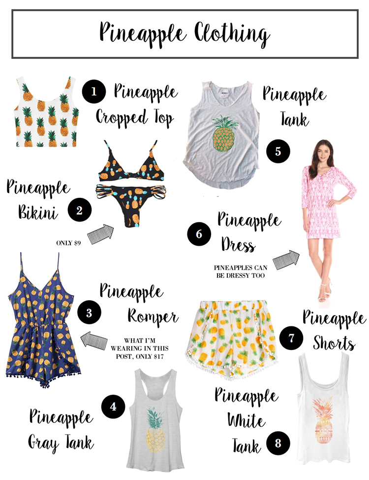 All Pineapple Everything, pineapple clothing, pineapple home decor, pineapple accessories, pineapple party | OOTD + My Pineapple Wishlist