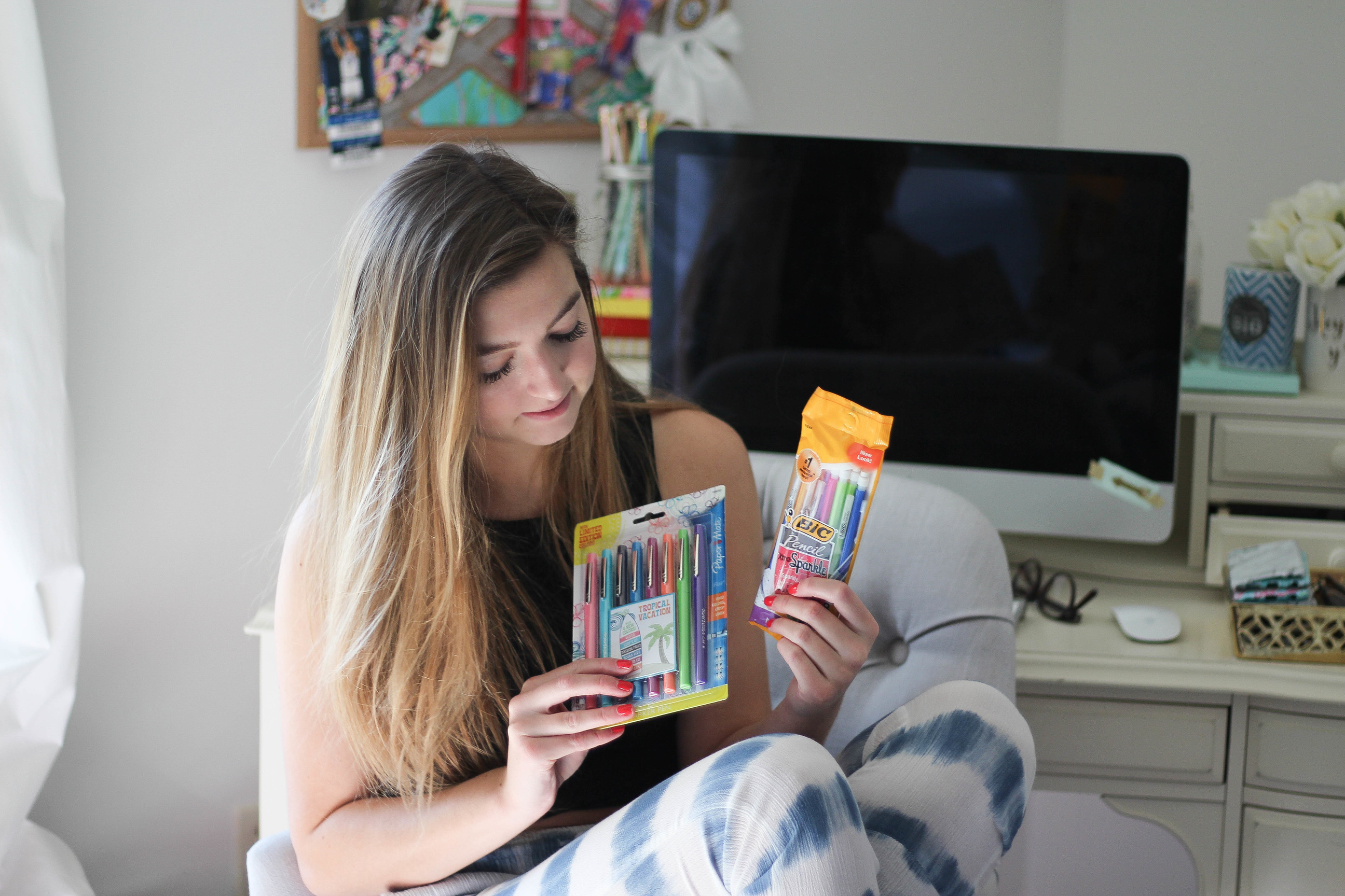 Cute Back to School Supplies and Glasses on Daily Dose of Charm by Lauren Lindmark feat. EyeBuyDirect, Lilly Pulitzer, Target