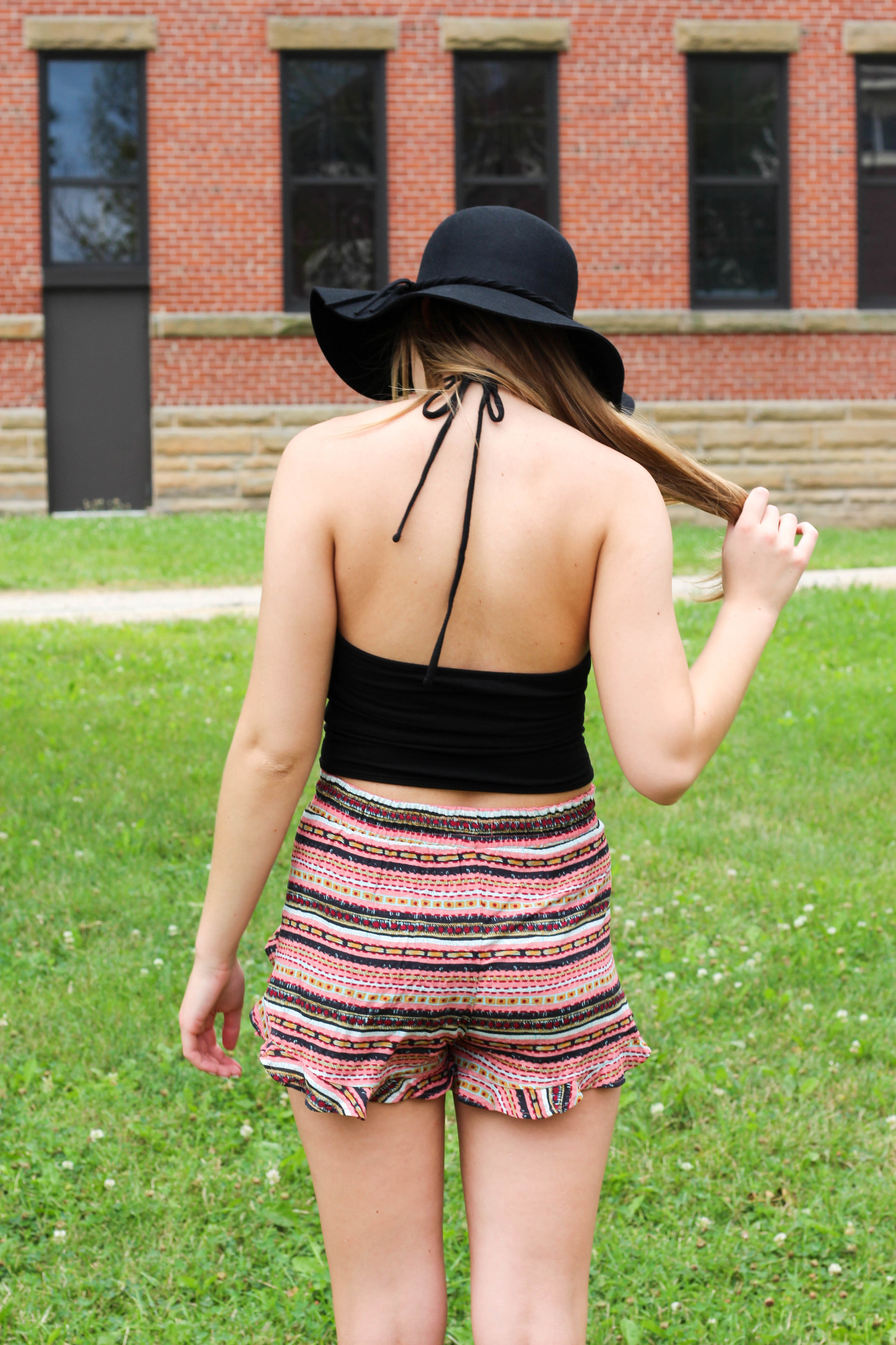 Black hat, floppy hat, brandy Melville top, boho outfit by lauren lindmark on daily dose of charm