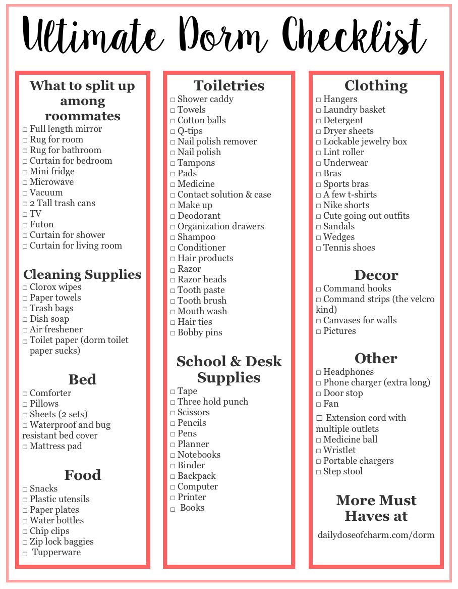 ULTIMATE College Packing List - What you DO and DON'T need! by Lauren Lindmark on Daily Dose of Charm