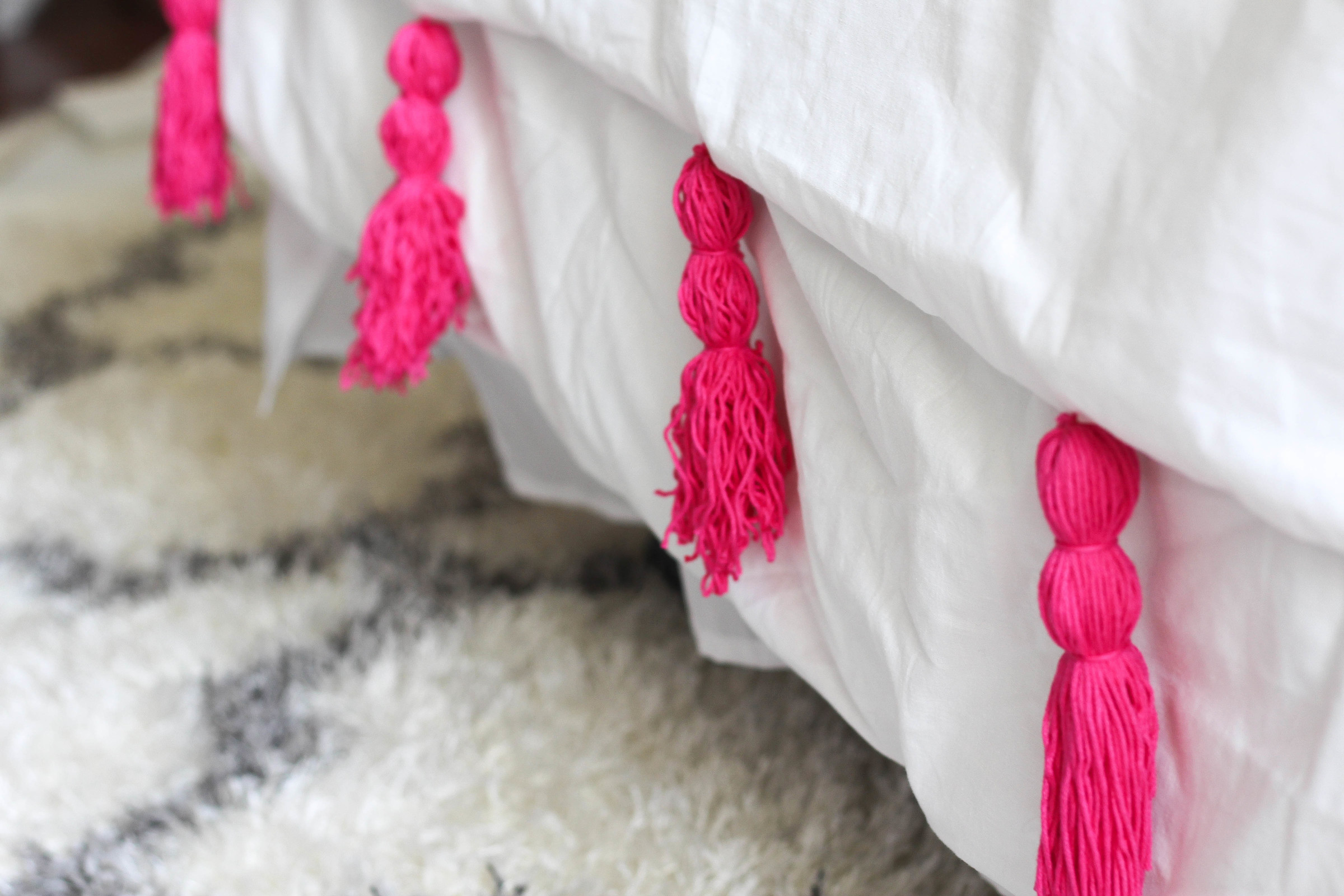 DIY Tassel decor bedding and crafts Tassel decor for dorm room by lauren lindmark on daily dose of charm