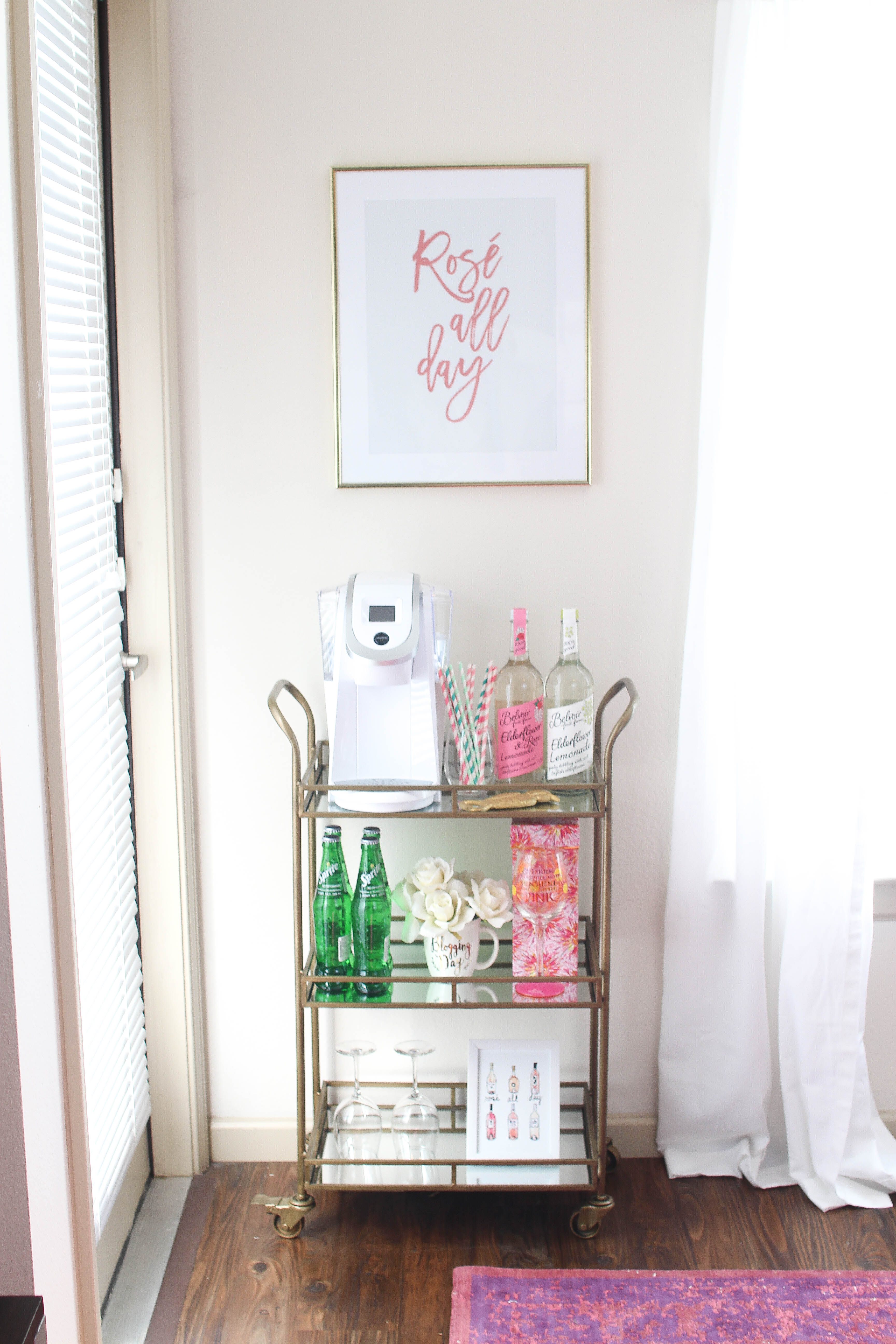 My Bar Cart + How I Easily Decorated it using photoshop! home decor by lauren lindmark on daily dose of charm