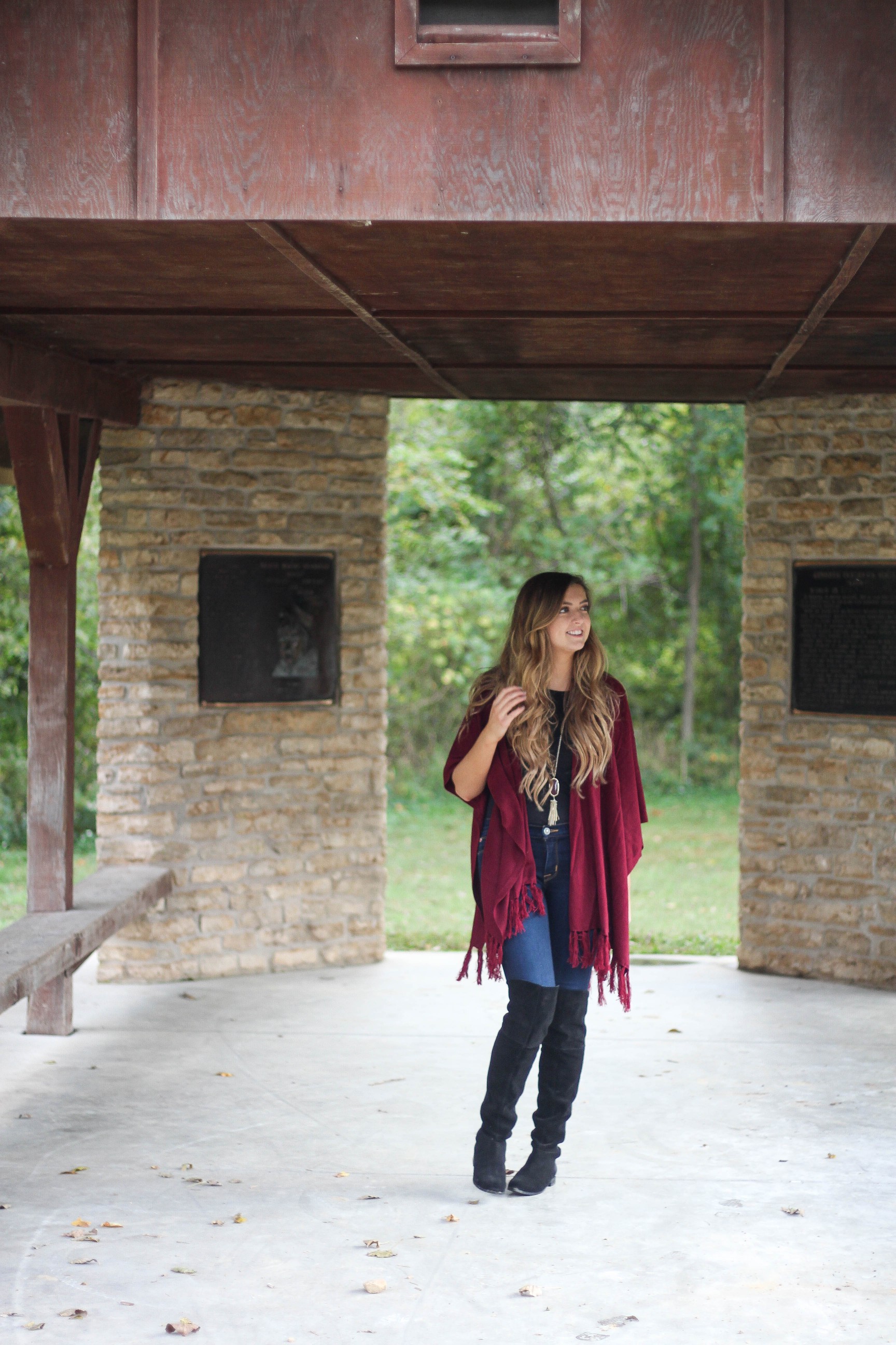 Fall cardigan with over the knee black boots on the blog daily dose of charm dailydoseofcharm.com by lauren lindmark