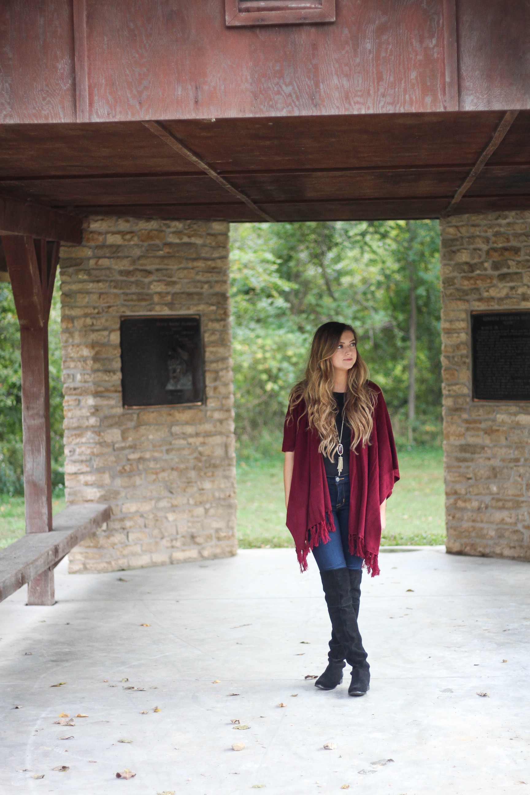 Fall cardigan with over the knee black boots on the blog daily dose of charm dailydoseofcharm.com by lauren lindmark