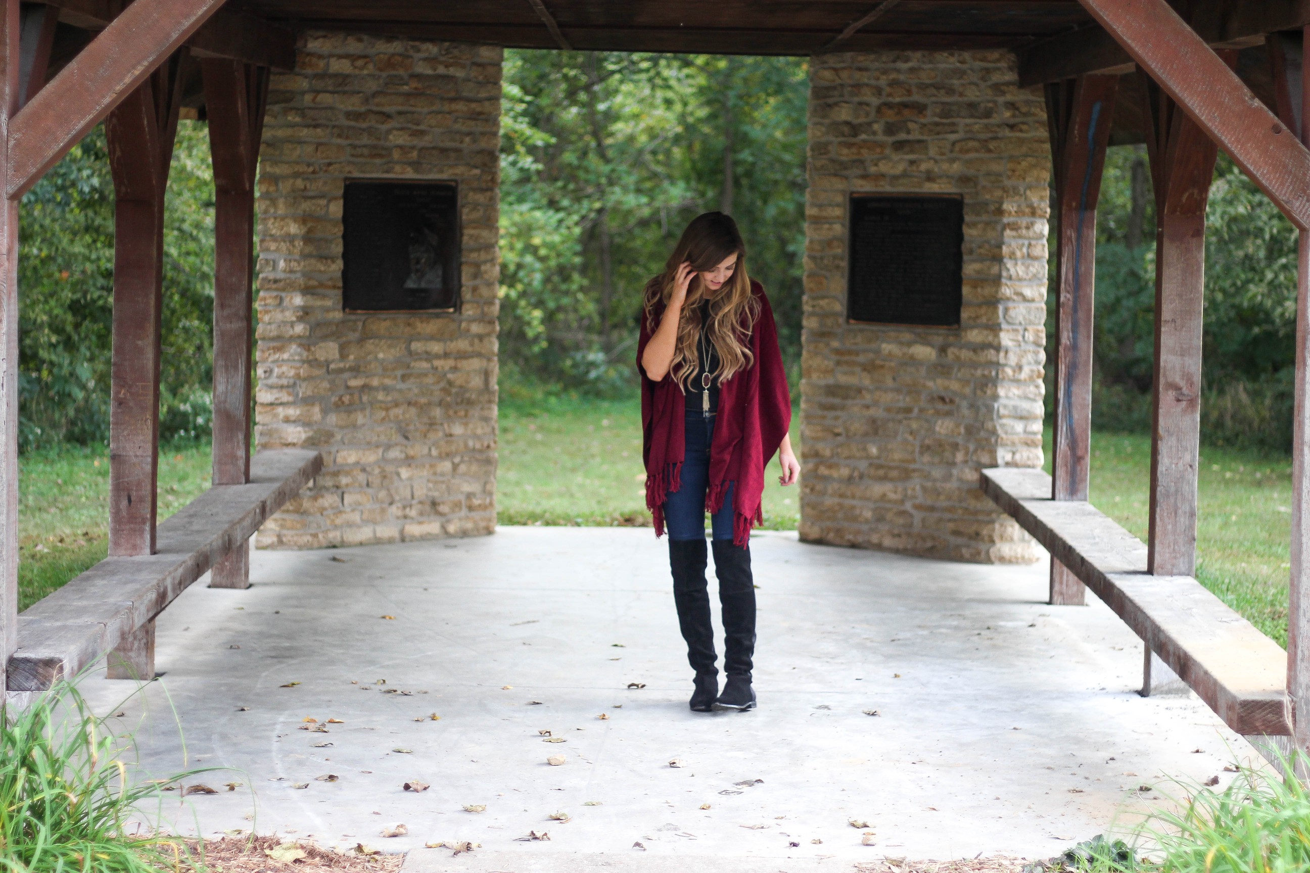 Fall cardigan with over the knee black boots on the blog daily dose of charm dailydoseofcharm.com by lauren lindmark