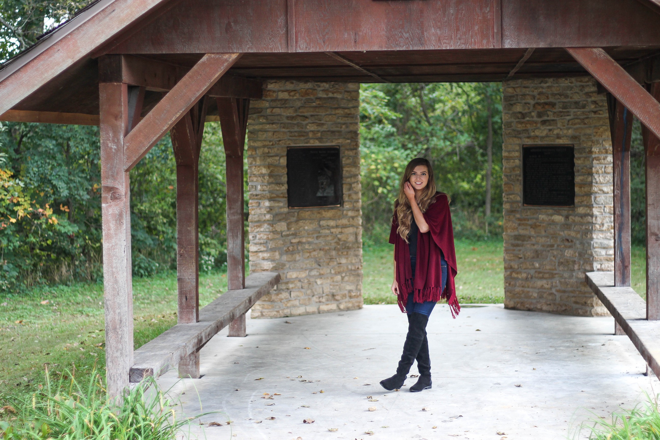 Fall cardigan with over the knee black boots on the blog daily dose of charm dailydoseofcharm.com by lauren lindmark