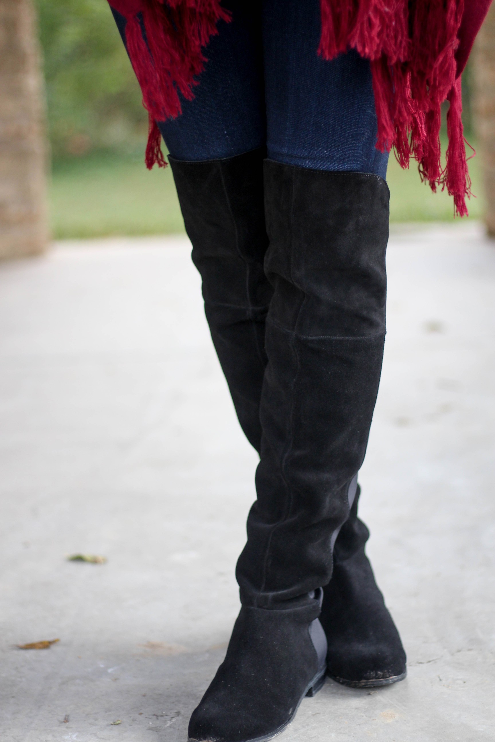 Fall cardigan with over the knee black boots on the blog daily dose of charm dailydoseofcharm.com by lauren lindmark