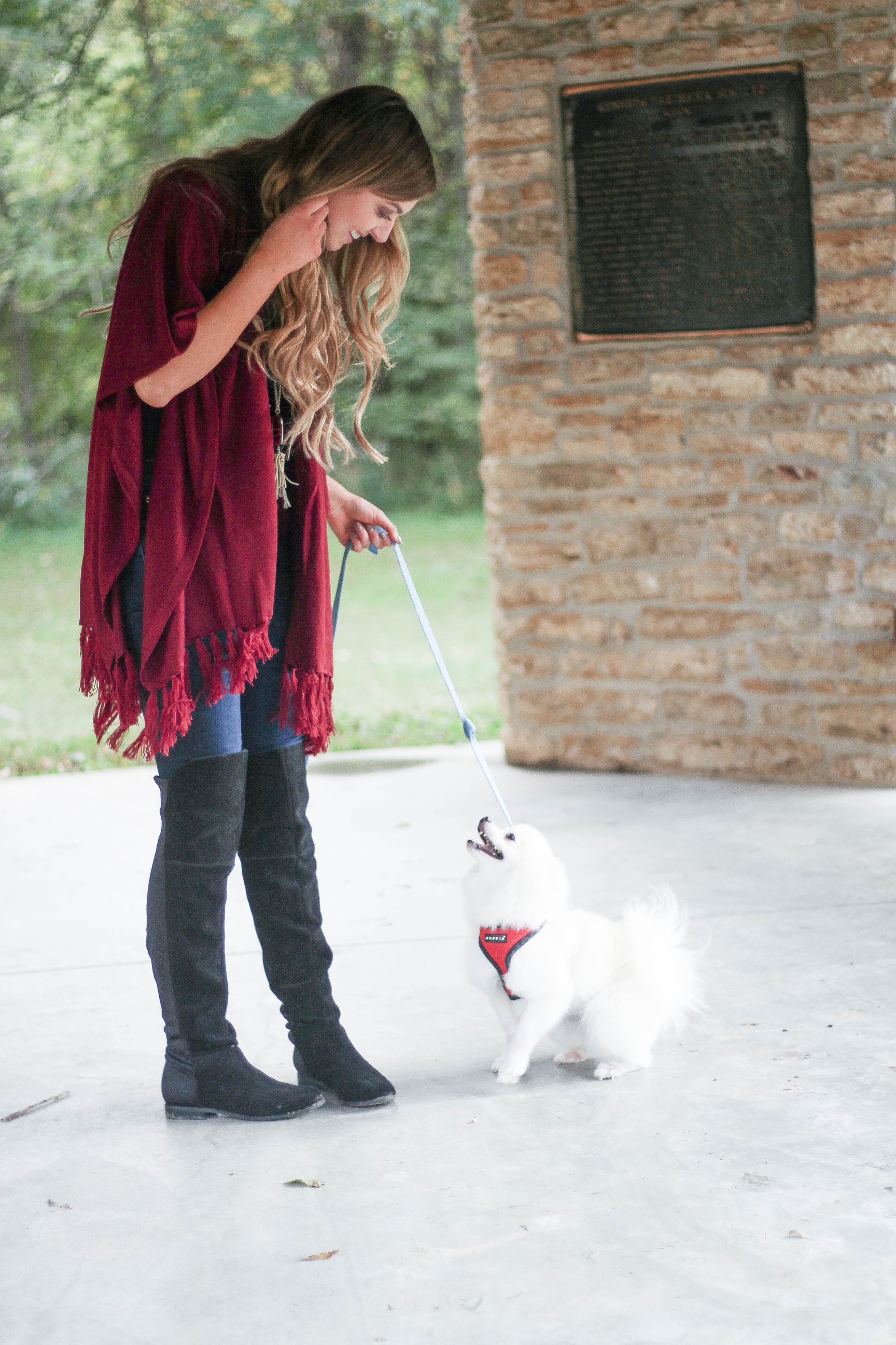 Fall cardigan with over the knee black boots on the blog daily dose of charm dailydoseofcharm.com by lauren lindmark