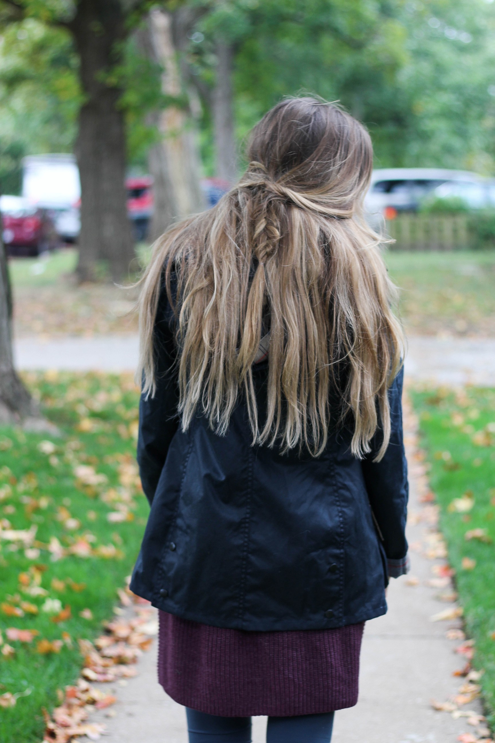 Messy Hair Barbour Sweater Dresses OOTD Lauren Emily Wiltse