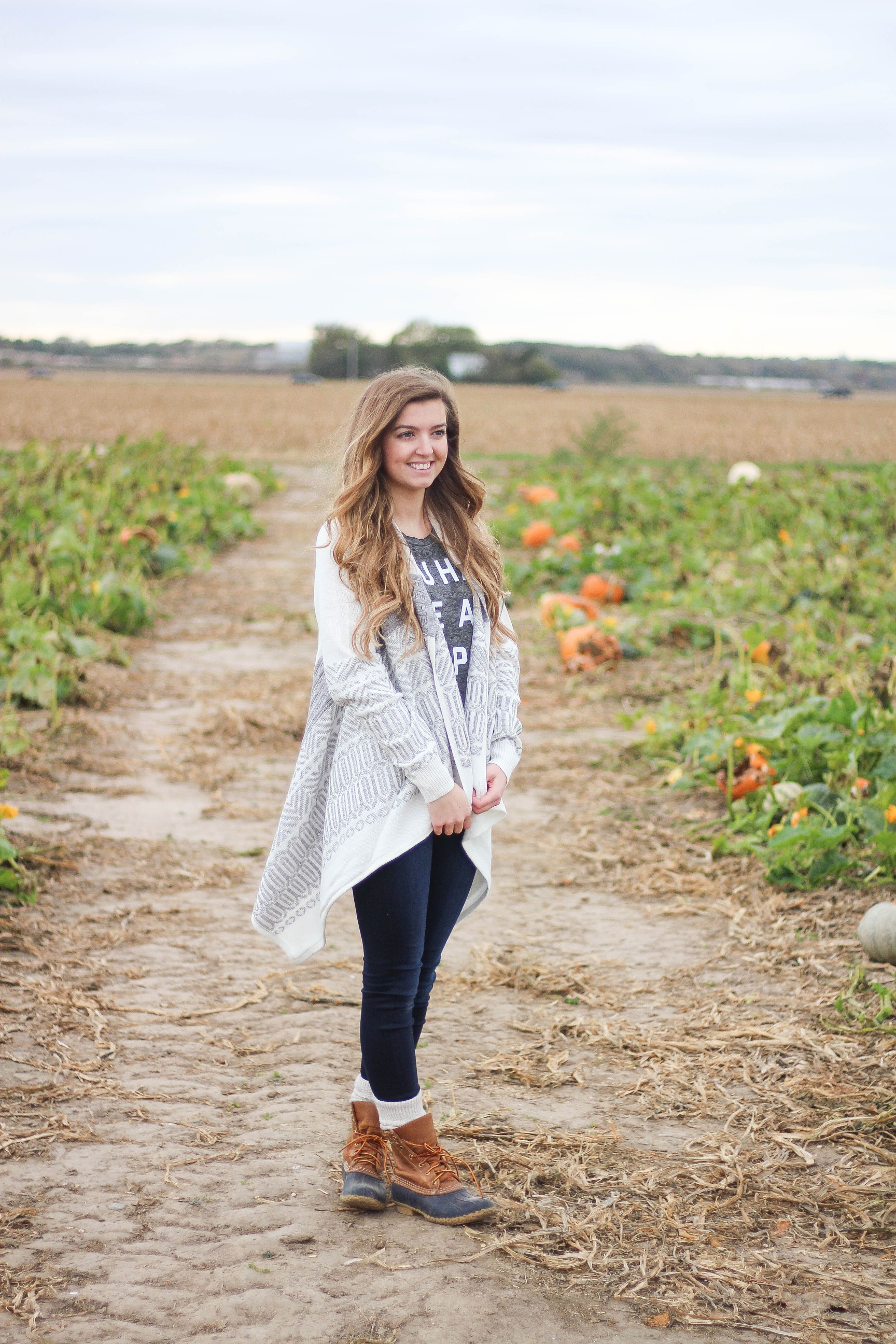 Fall pumpkin patch outfit LL bean boots southern tide by Lauren Lindmark on Daily Dose of Charm dailydoseofcharm.com