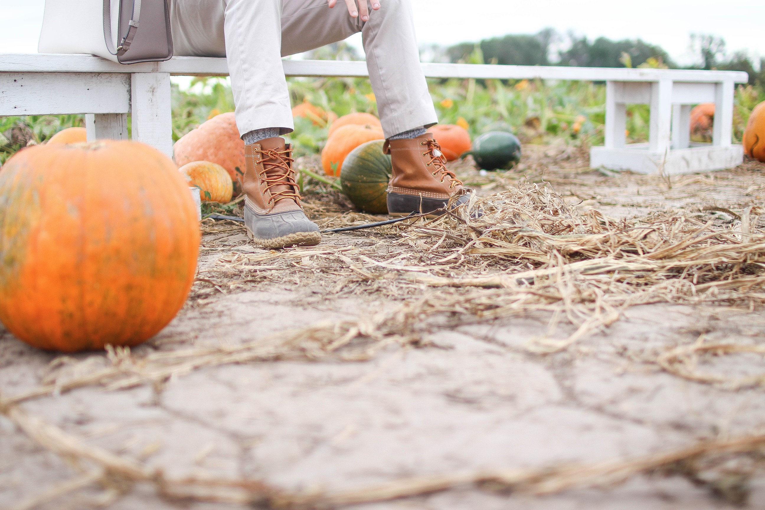 Fall pumpkin patch outfit LL bean boots southern tide by Lauren Lindmark on Daily Dose of Charm dailydoseofcharm.com