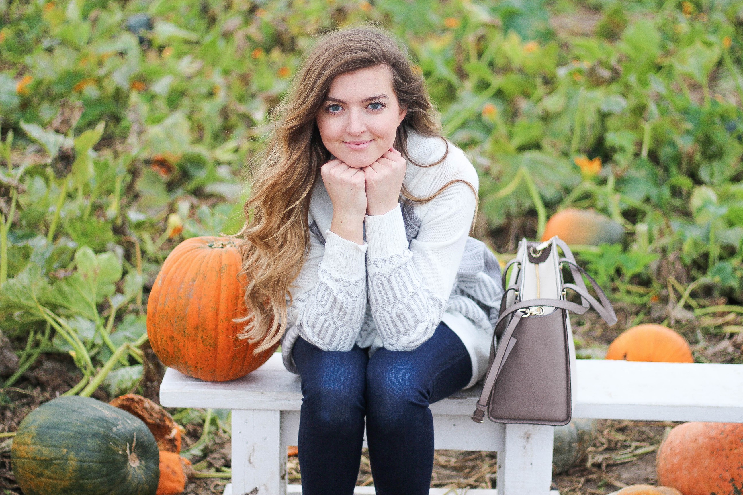 Fall pumpkin patch outfit LL bean boots southern tide by Lauren Lindmark on Daily Dose of Charm dailydoseofcharm.com