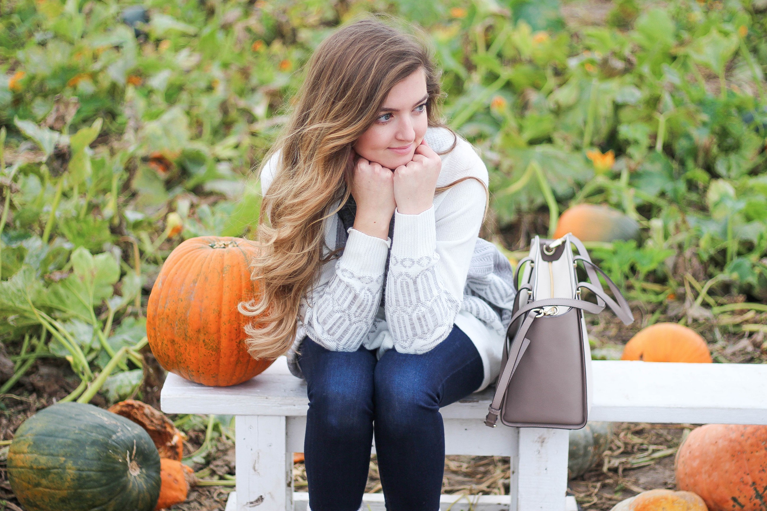 Fall pumpkin patch outfit LL bean boots southern tide by Lauren Lindmark on Daily Dose of Charm dailydoseofcharm.com