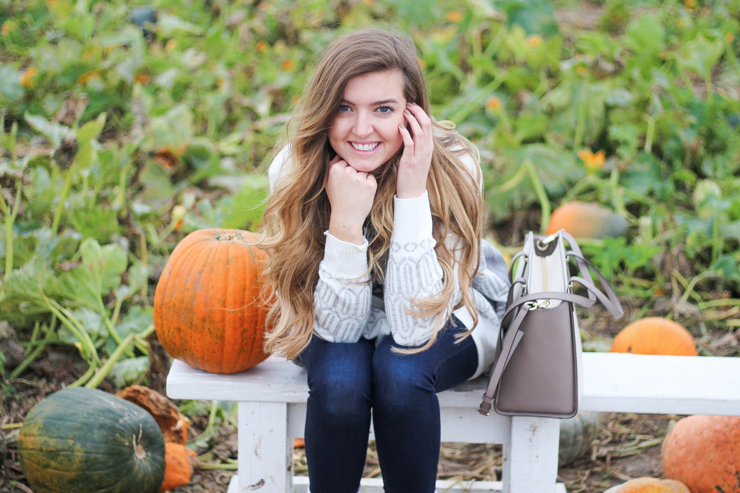 Fall pumpkin patch outfit LL bean boots southern tide by Lauren Lindmark on Daily Dose of Charm dailydoseofcharm.com