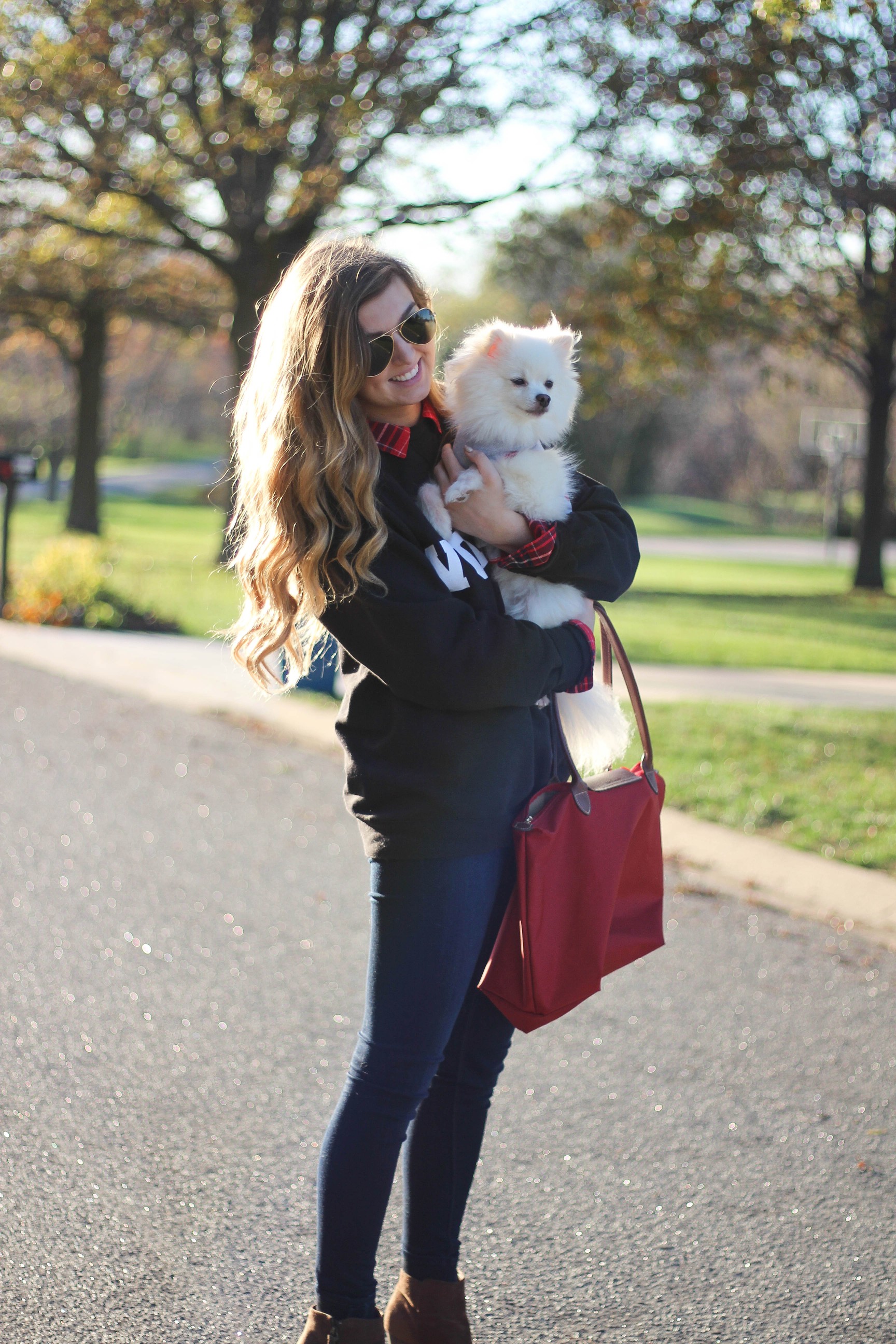 DIY Sweatshirt 2016 election day vote sweatshirt flannel layer outfit pomeranian OOTD outfit by daily dose of charm by lauren lindmark