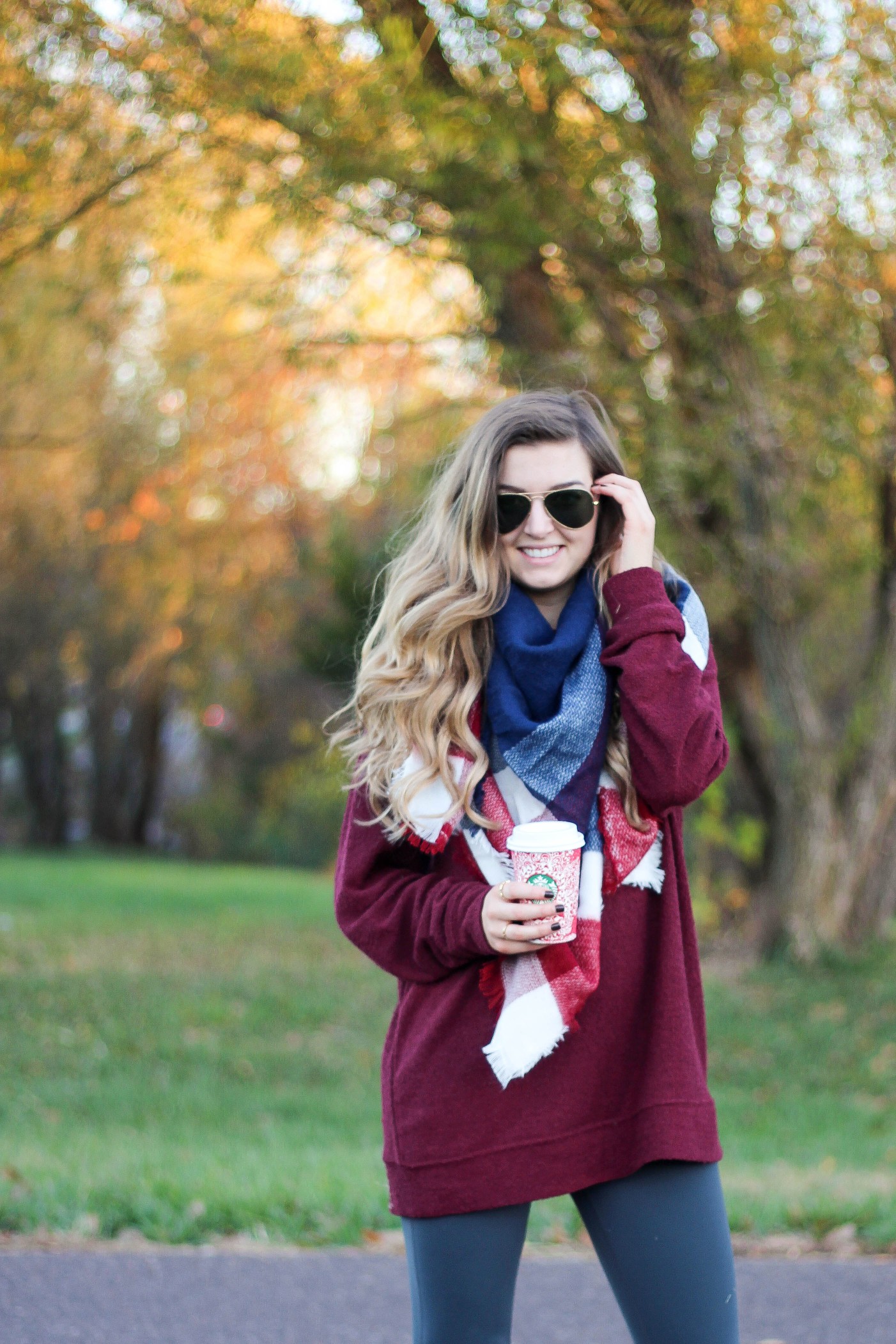 Blanket scarf DISCOUNT CODE and Custom fleece sweatshirt and ll bean duck boots for fall and winter fashion outfit of the day is up on dailydoseofcharm.com daily dose of charm by lauren lindmark