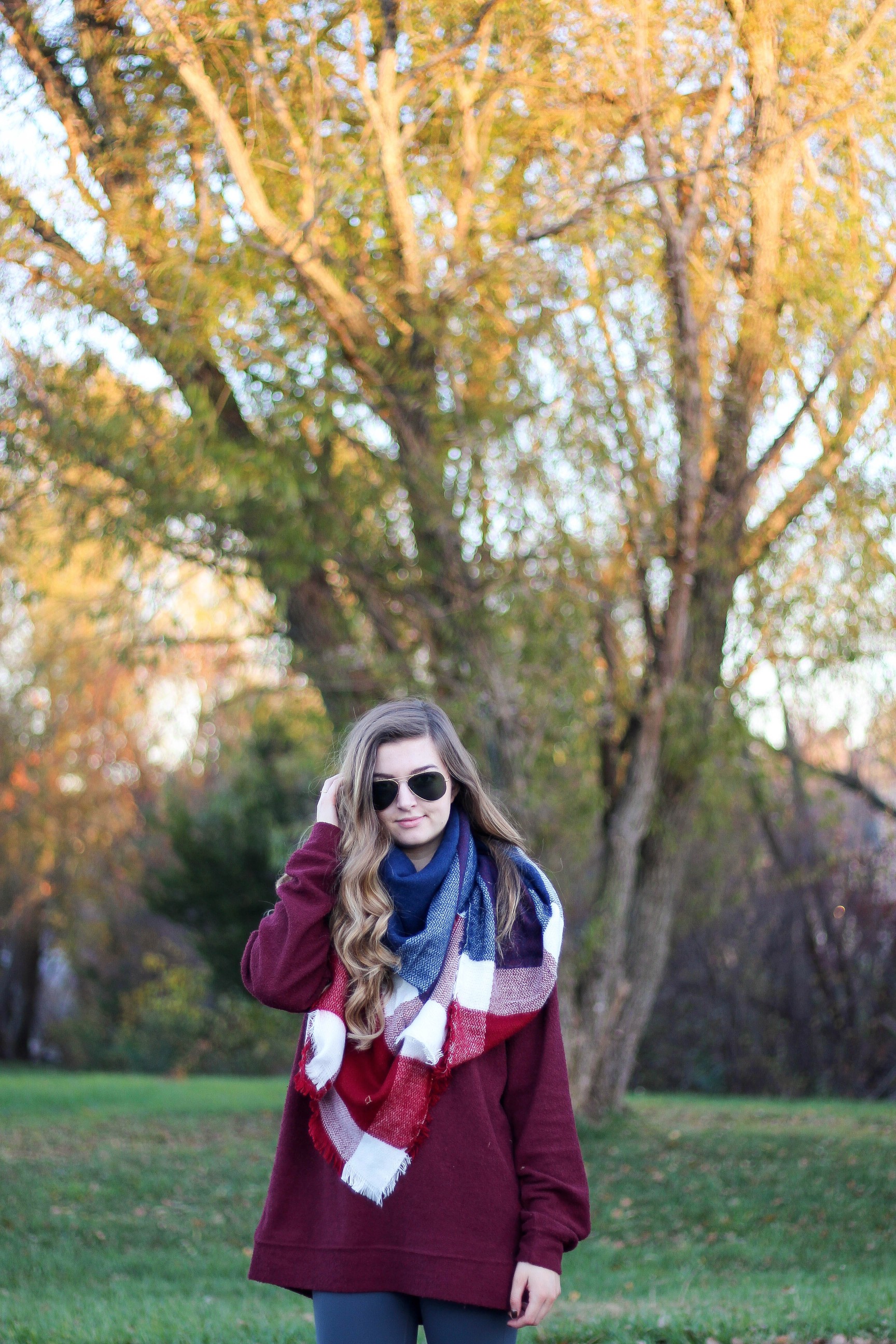 Blanket scarf DISCOUNT CODE and Custom fleece sweatshirt and ll bean duck boots for fall and winter fashion outfit of the day is up on dailydoseofcharm.com daily dose of charm by lauren lindmark