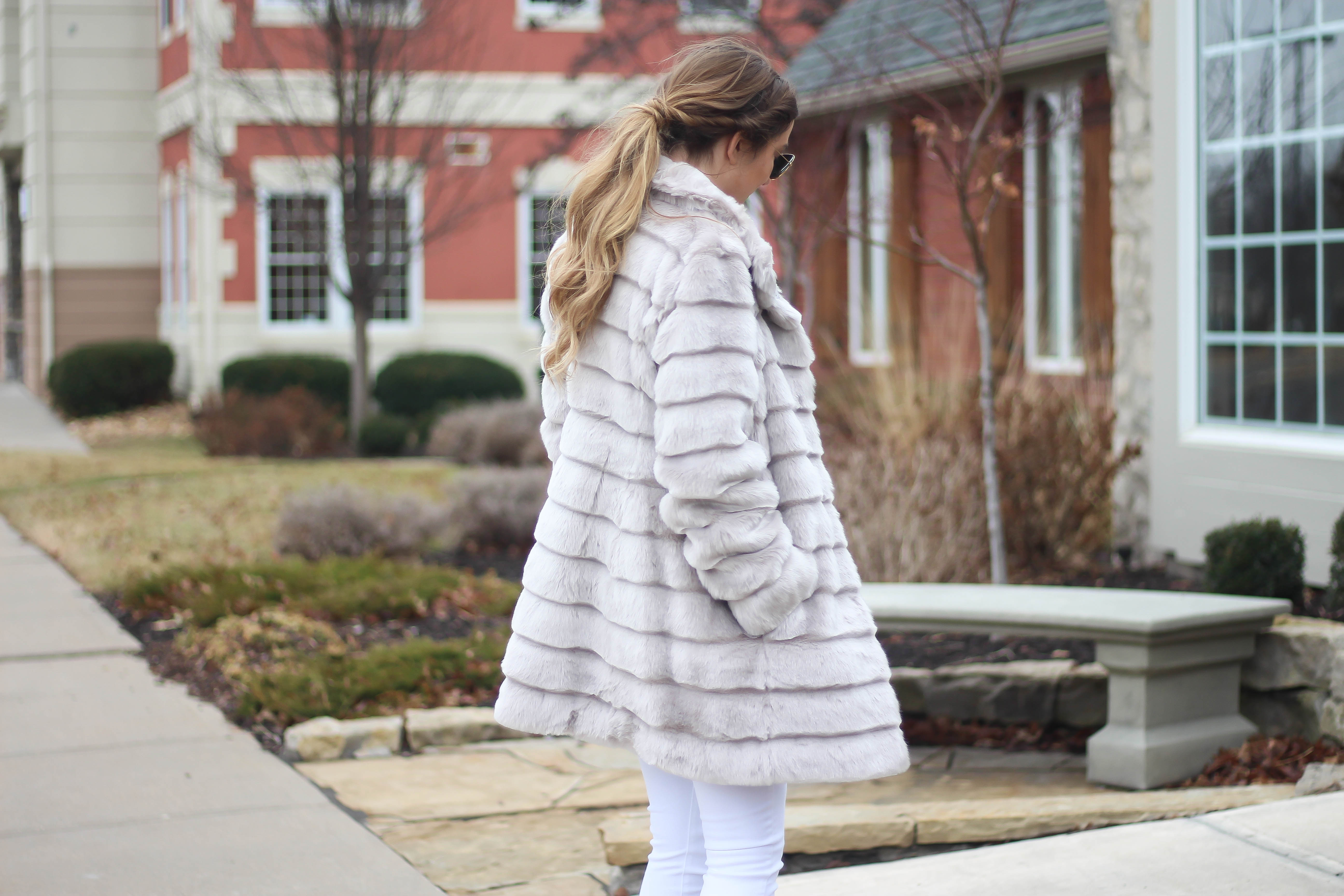 Cute faux fur coats sale