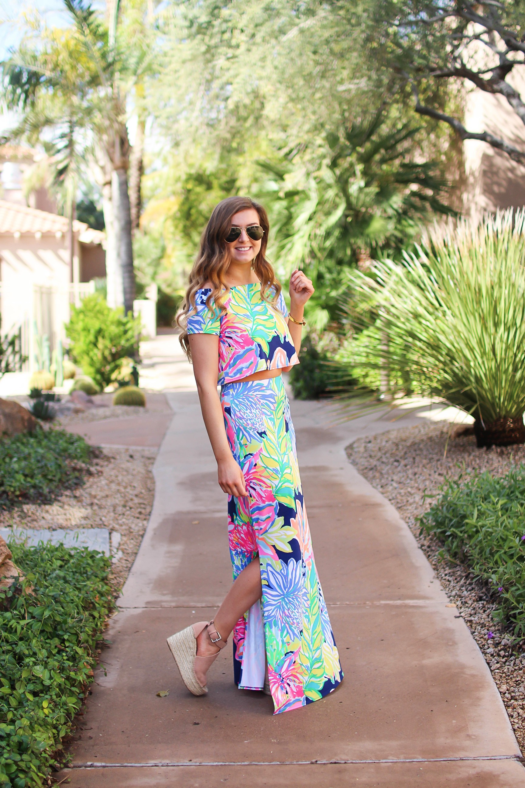 Lilly pulitzer two piece skirt and top sale