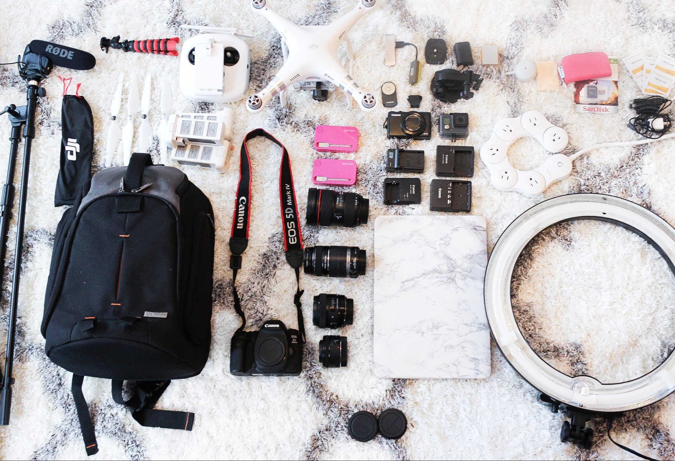 What's In My Camera Bag! As a blogger, one of the most important parts of creating contents is beautiful photos and videos! I love researching camera gear and I have collected quite a bit. Canon 5D Mark IV and accessories! By Lauren Lindmark on dailydoseofcharm.com daily dose of charm