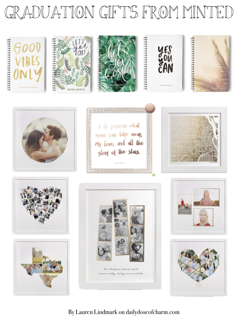 Graduation Gift Ideas with Minted.com Minted has so many cute gifts especially for graduation season! Check them out on the fashion blog daily dose of charm by Lauren Lindmark