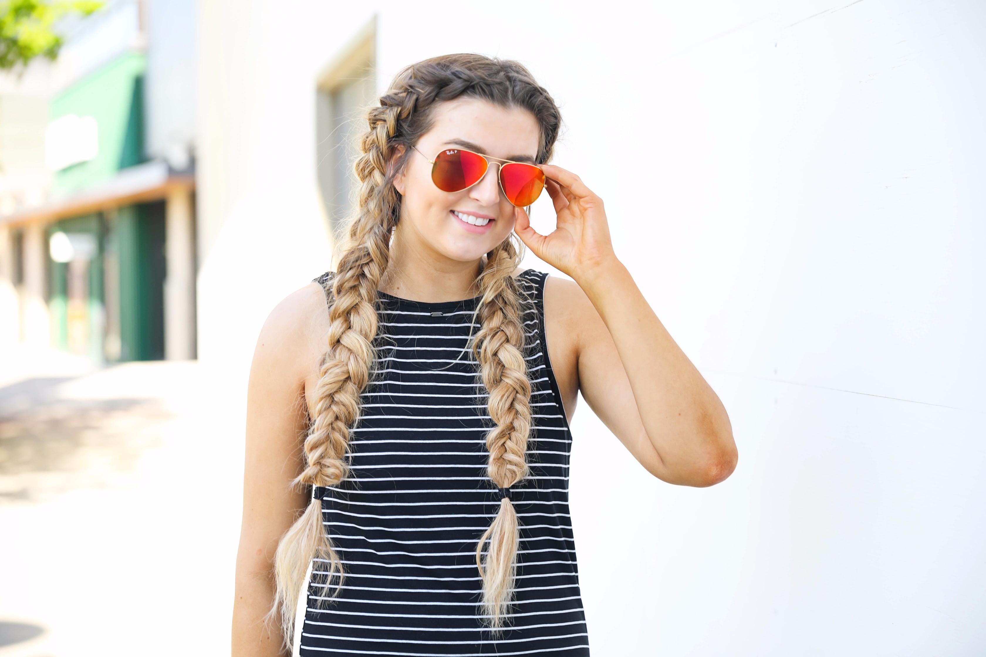 Striped Maxi with messy fishtail french braid by lauren Lindmark on daily dose of charm 4P6A7715