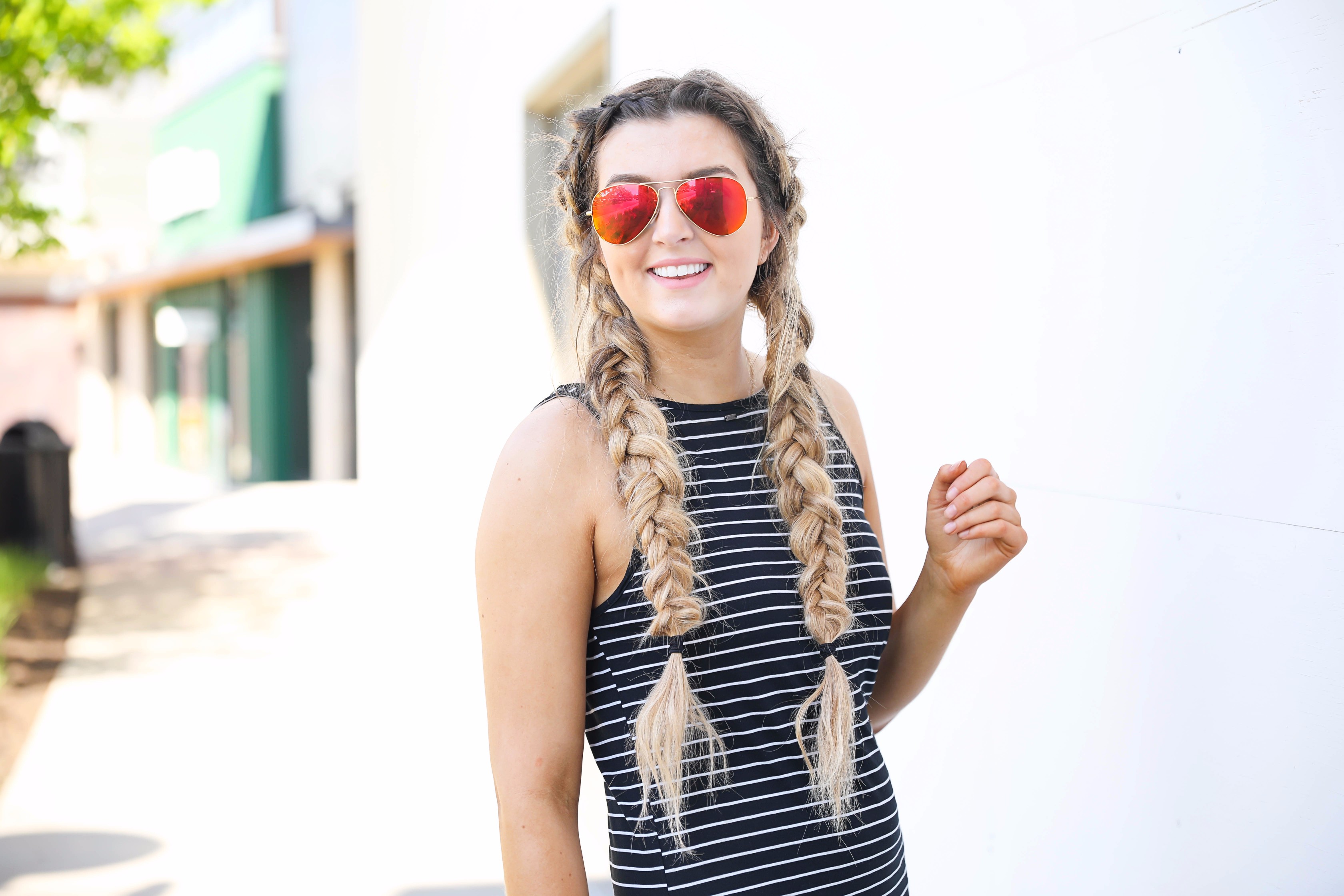 Striped Maxi with messy fishtail french braid by lauren Lindmark on daily dose of charm 4P6A7715