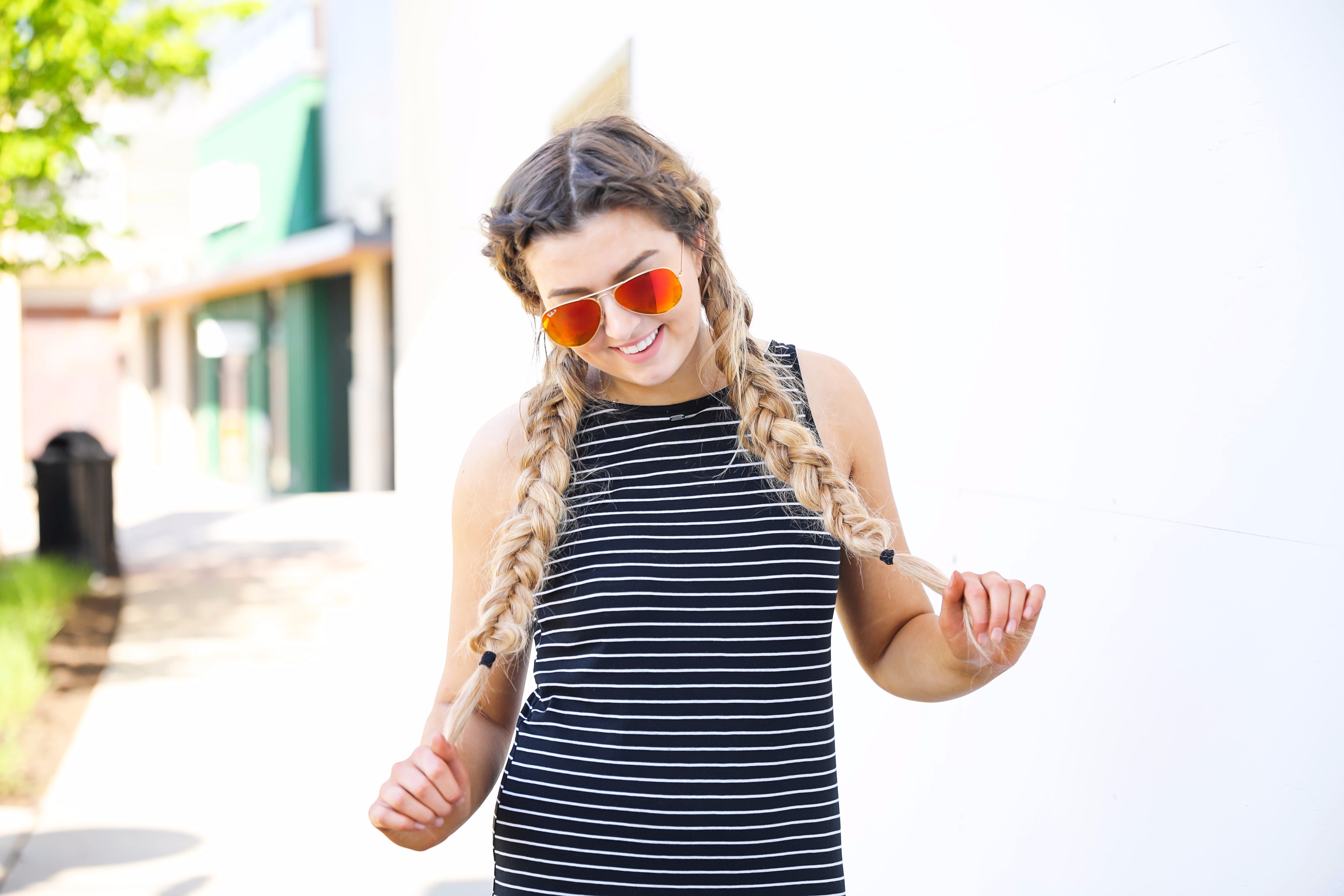 Striped Maxi with messy fishtail french braid by lauren Lindmark on daily dose of charm 4P6A7715