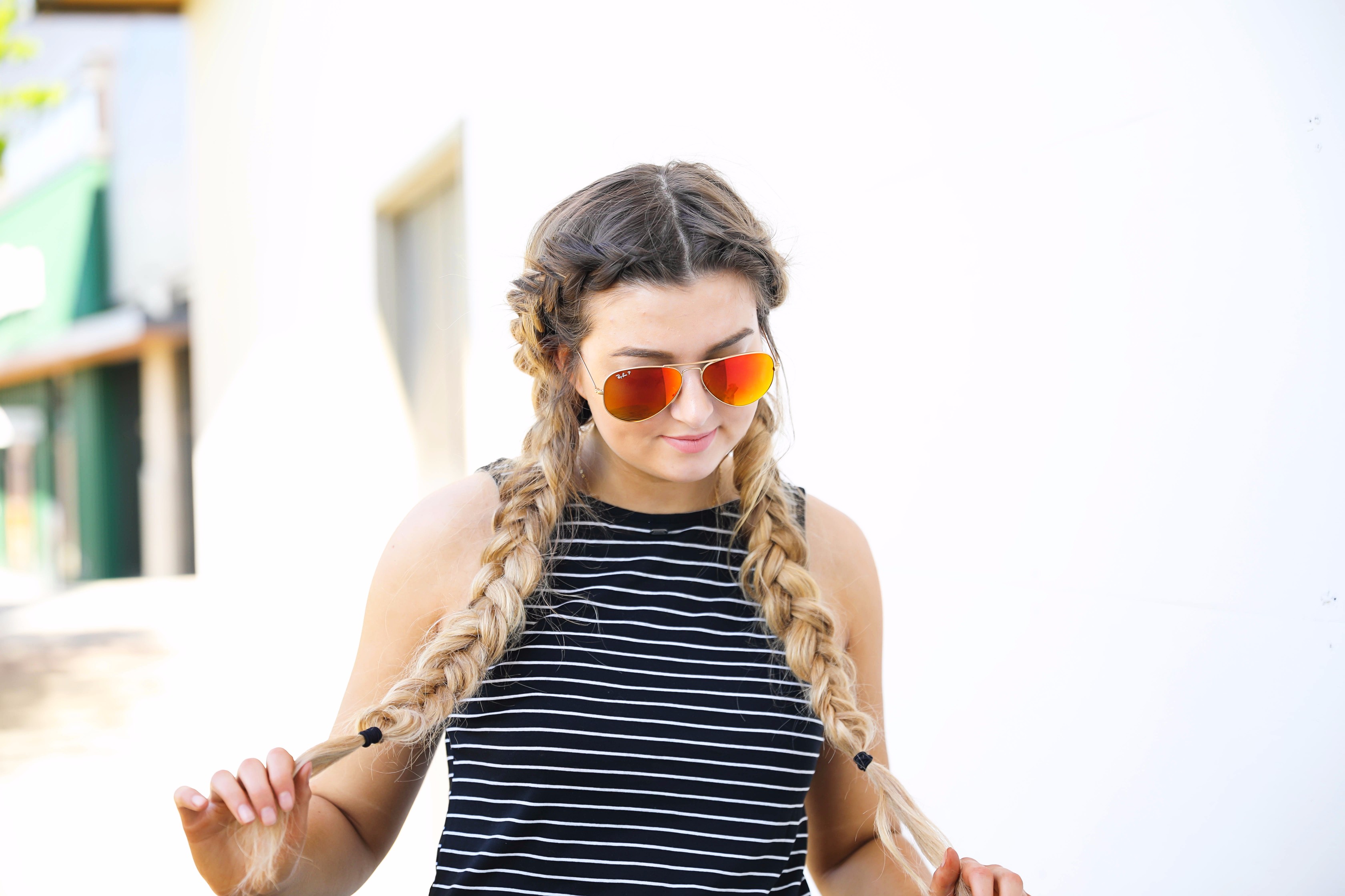 Striped Maxi with messy fishtail french braid by lauren Lindmark on daily dose of charm 4P6A7715