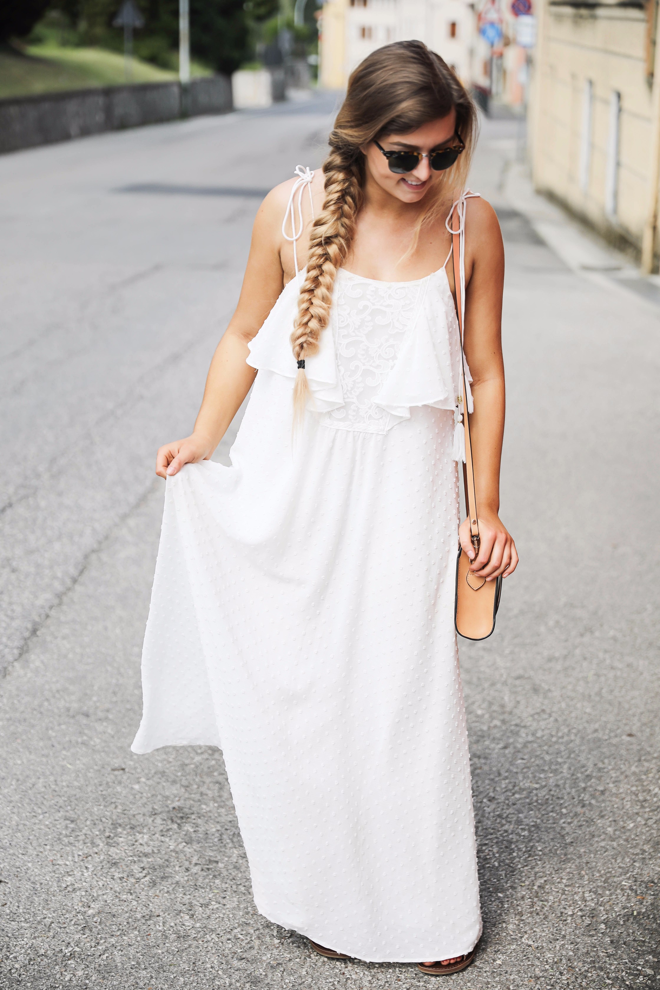 The Cutest White Maxi Dress | OOTD Paderno Del Grappa, Italy | Lauren ...