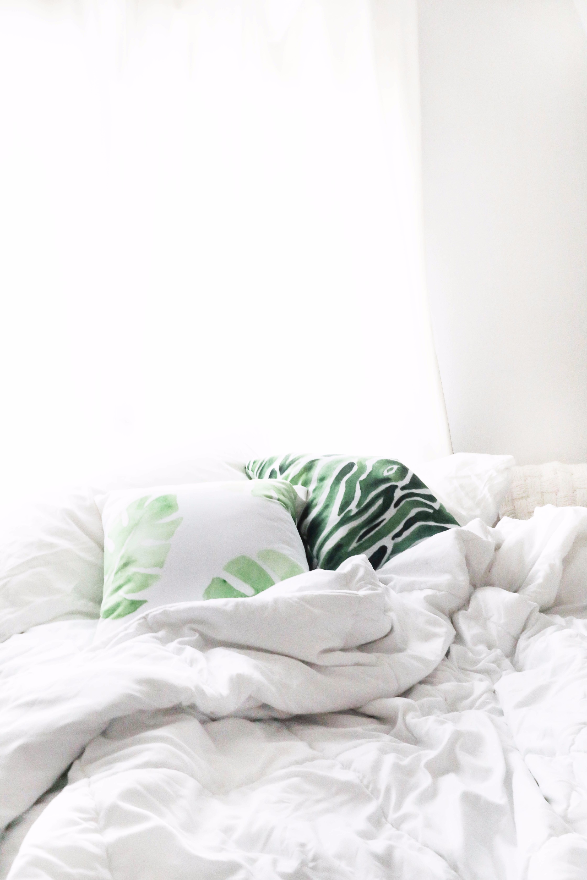 Palm leaf pillows June favorites by fashion and lifestyle blogger lauren lindmark on daily dose of charm