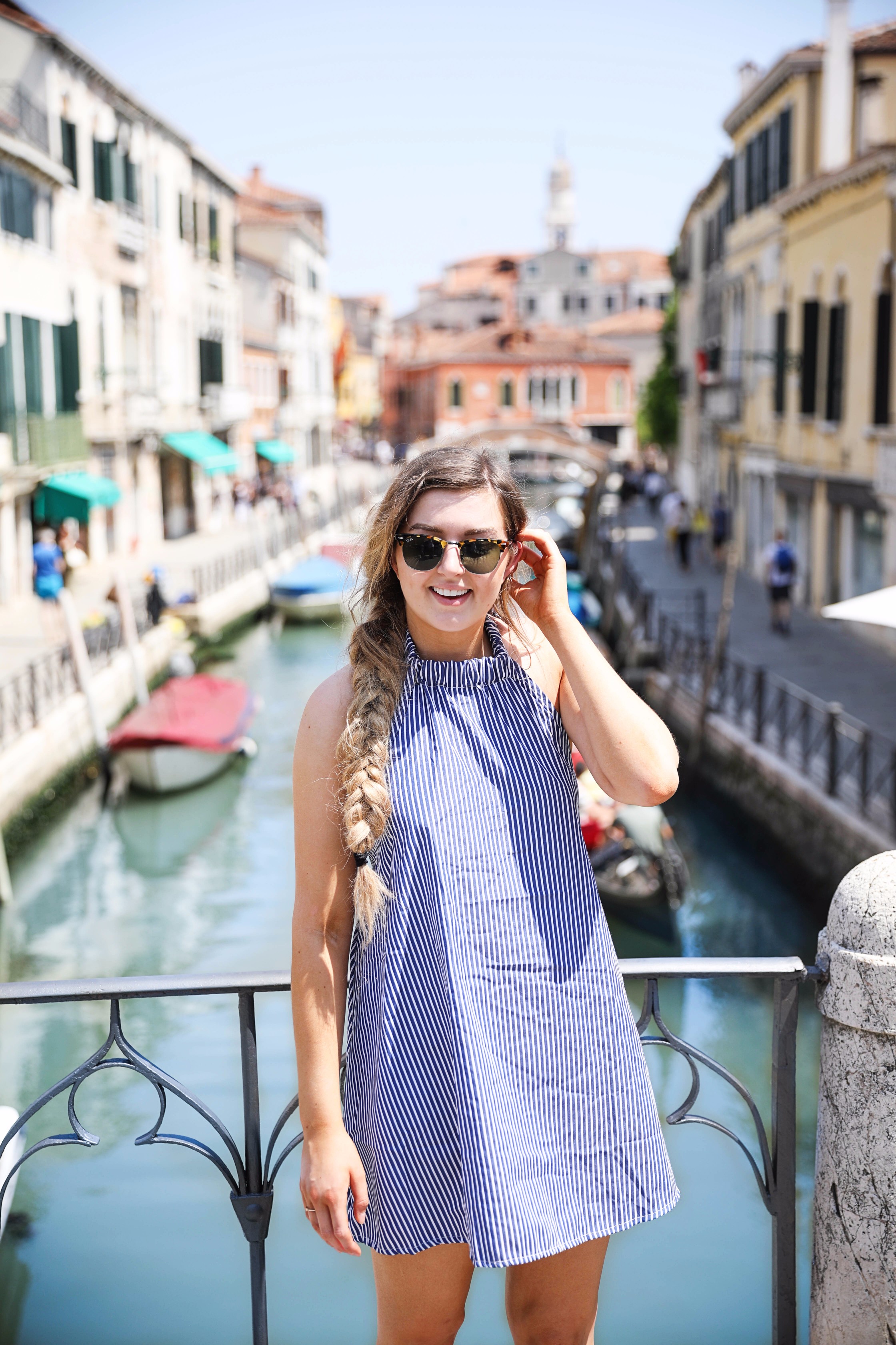 Venice, Italy trip and striped halter dress by lauren lindmark fashion blog daily dose of charm