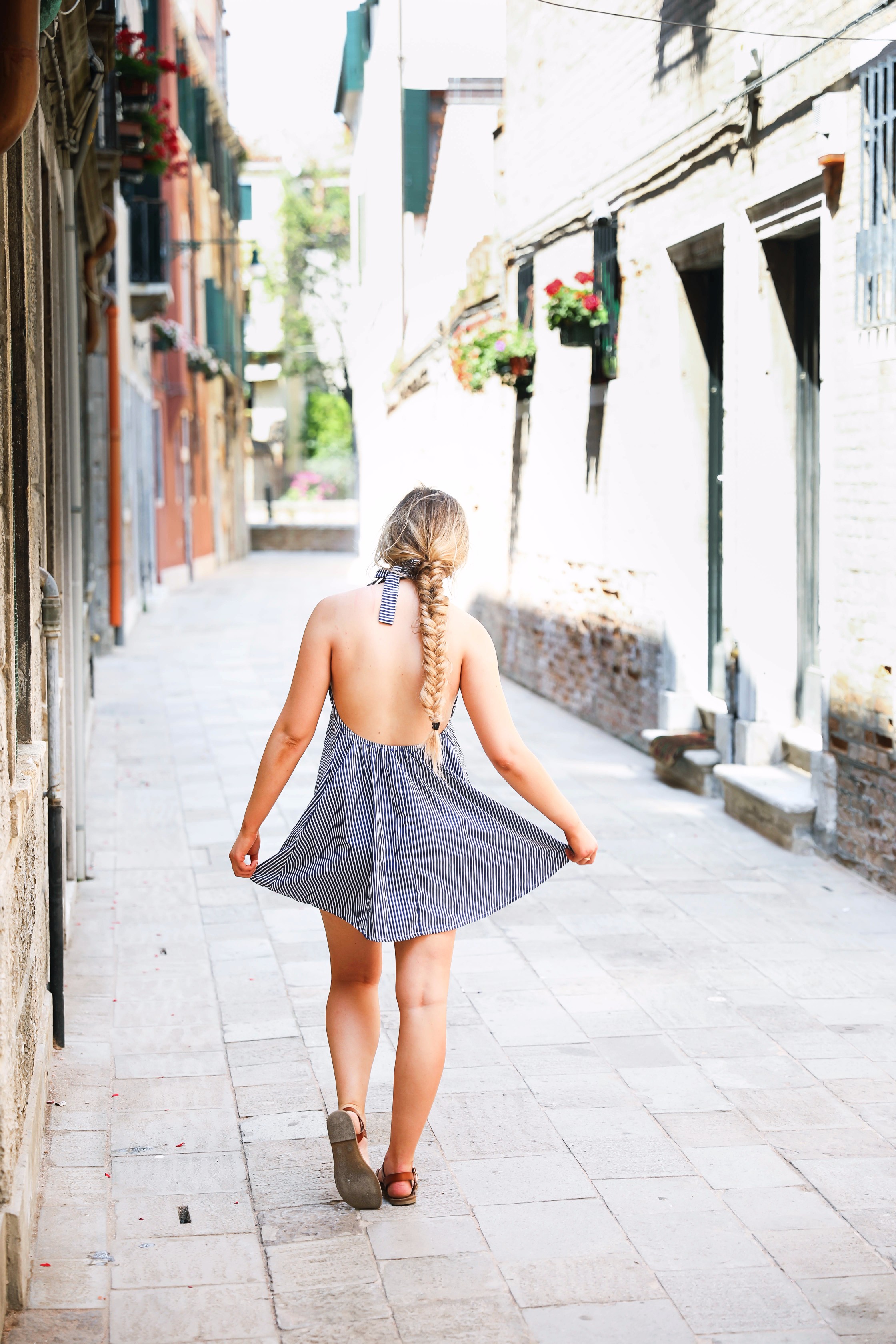 Venice, Italy trip and striped halter dress by lauren lindmark fashion blog daily dose of charm