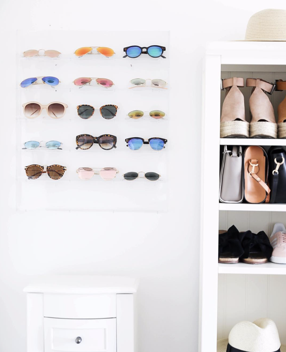 Sunglasses holder for only $30! Cute sunglasses and shoe shelf. The best shoe shelf storage on June Instagram Roundup 2017 on fashion Instagram @dailydoseofcharm by fashion blogger daily dose of charm AKA lauren lindmark