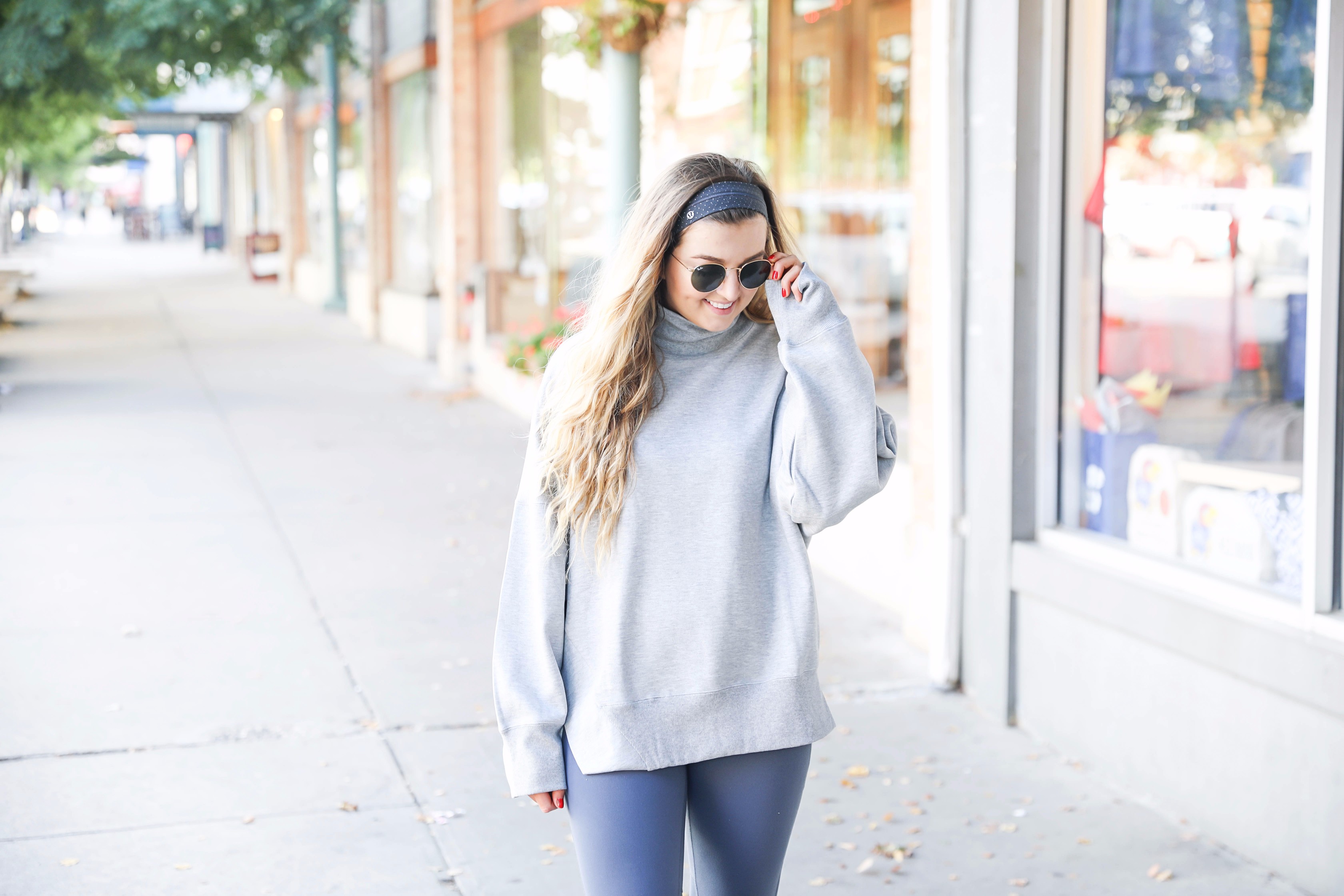 Adidas sweatshirt and zella leggings cute athleisure look on fashion blog daily dose of charm by lauren lindmark