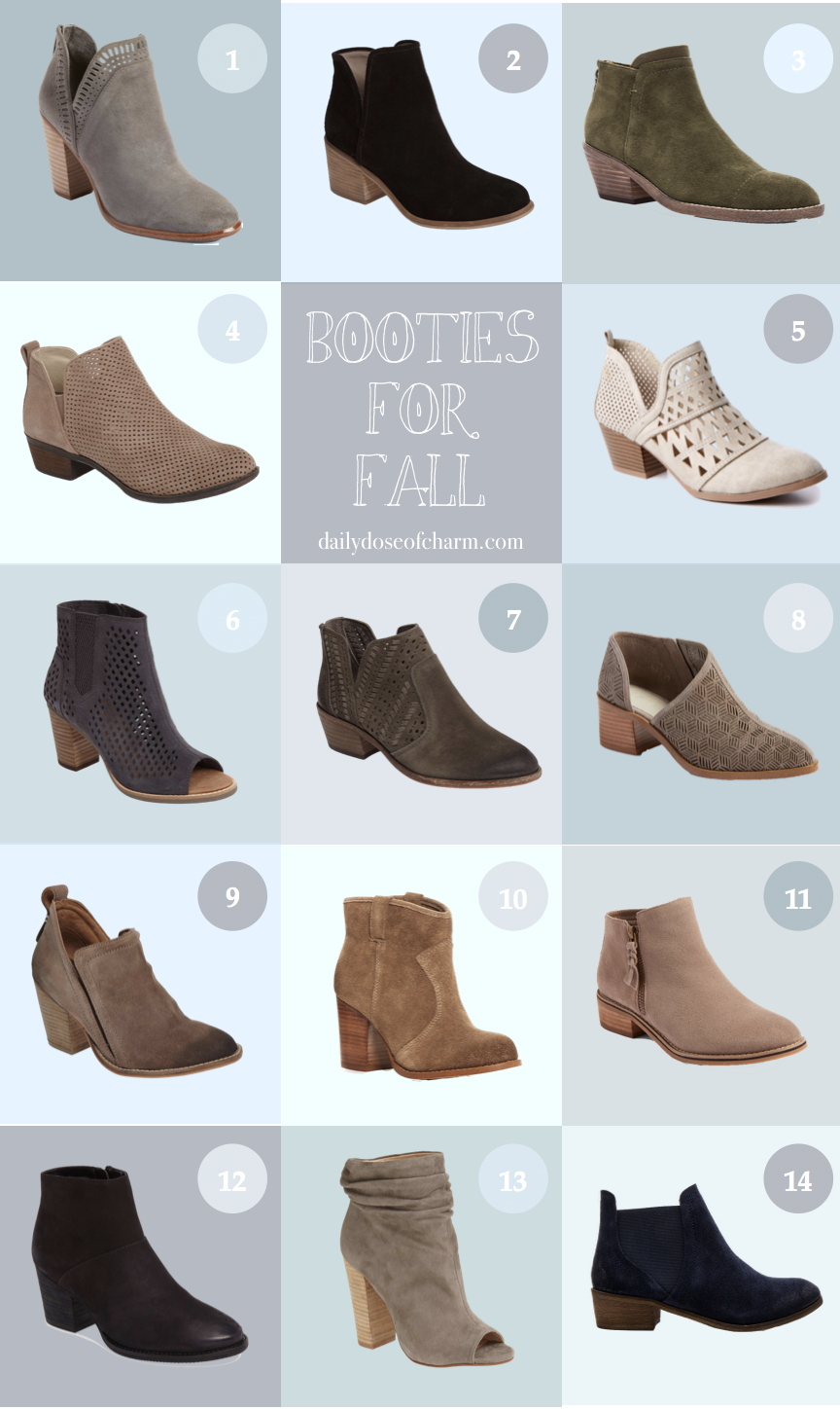 My favorite booties for fall! You can't go wrong with a cute pair of booties, and you can never have too many! On fashion blog daily dose of charm by lauren lindmark