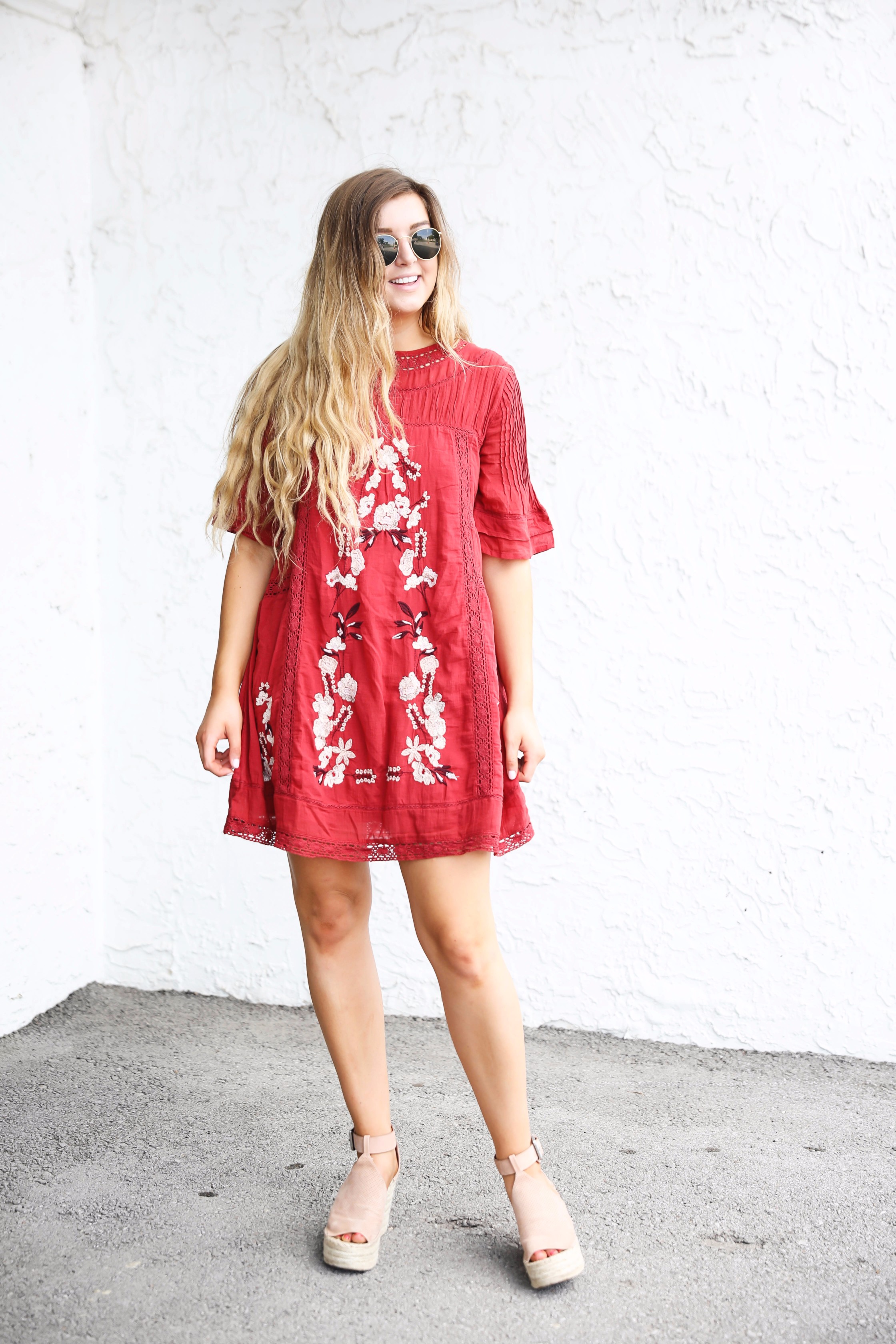 fall red dress