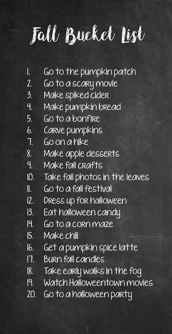 FALL BUCKET LIST