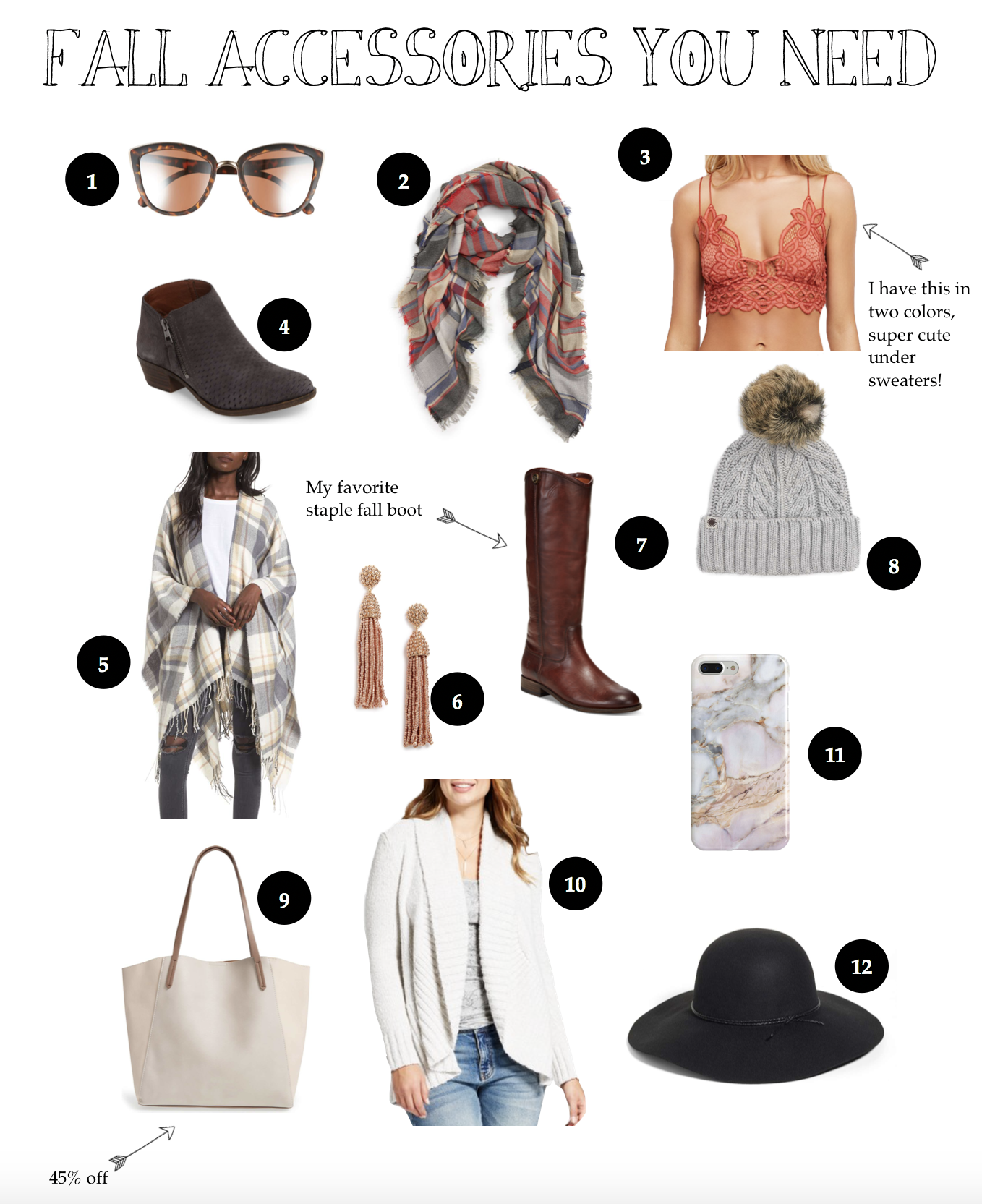 Fall accessories you need! My favorite scarves, sweaters, hats, boots, and more on fashion blog daily dose of charm by lauren Lindmark