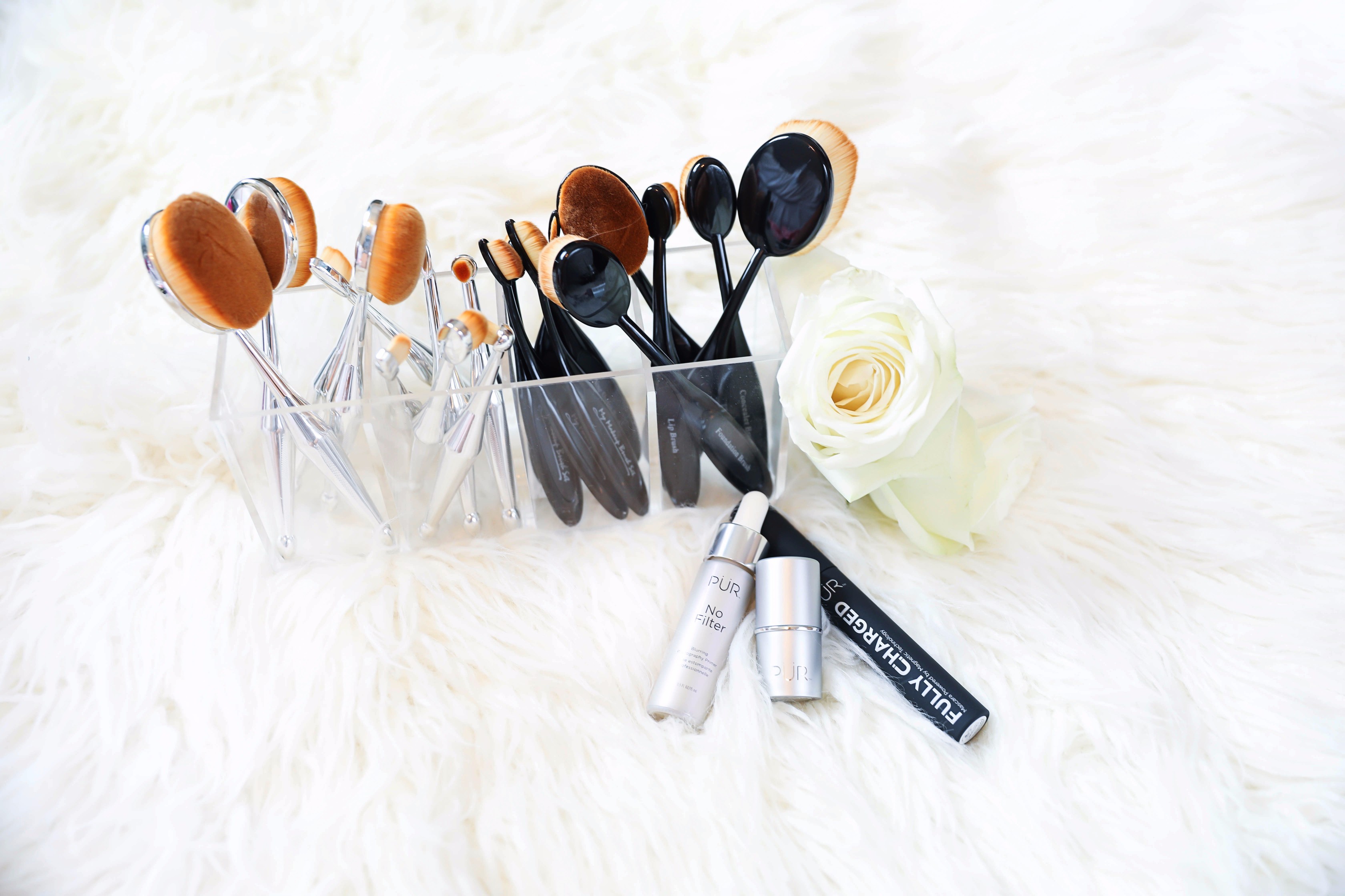 October beauty favorites! Beauty flatlay! Details on daily dose of charm by lauren lindmark