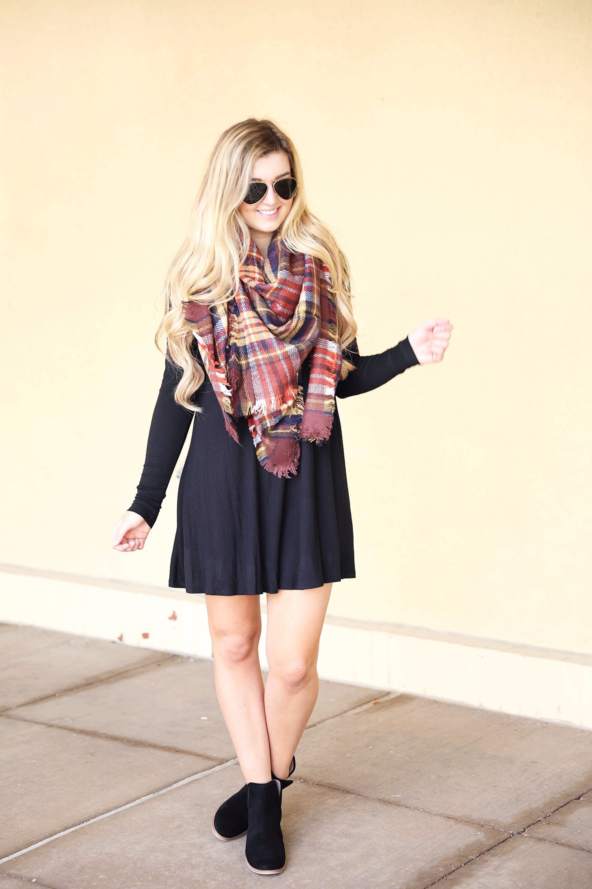 long sleeve dress with booties