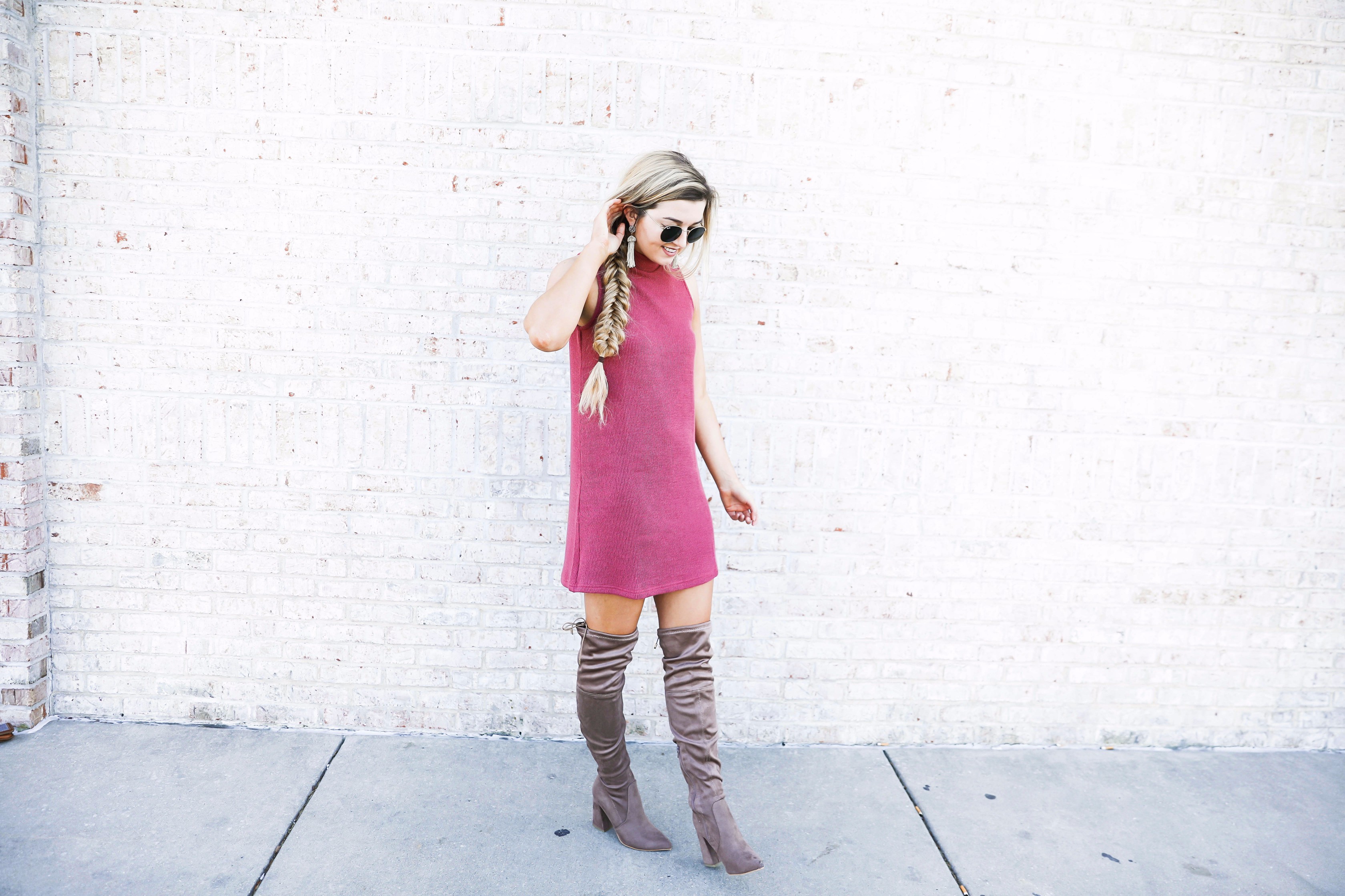 Sweater Dresses & Over the Knee Boots for Fall