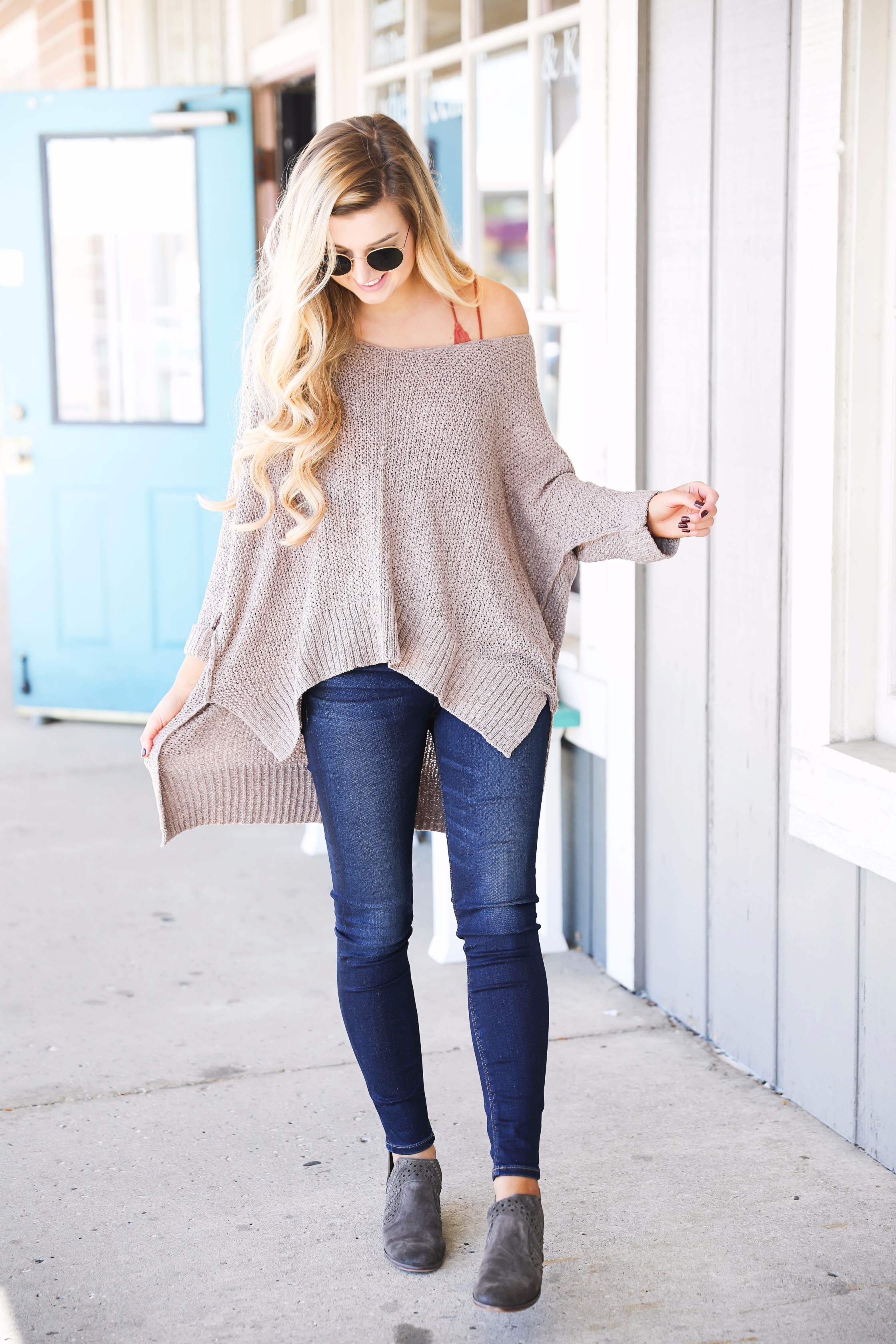 Off shoulder cheap slouchy sweater