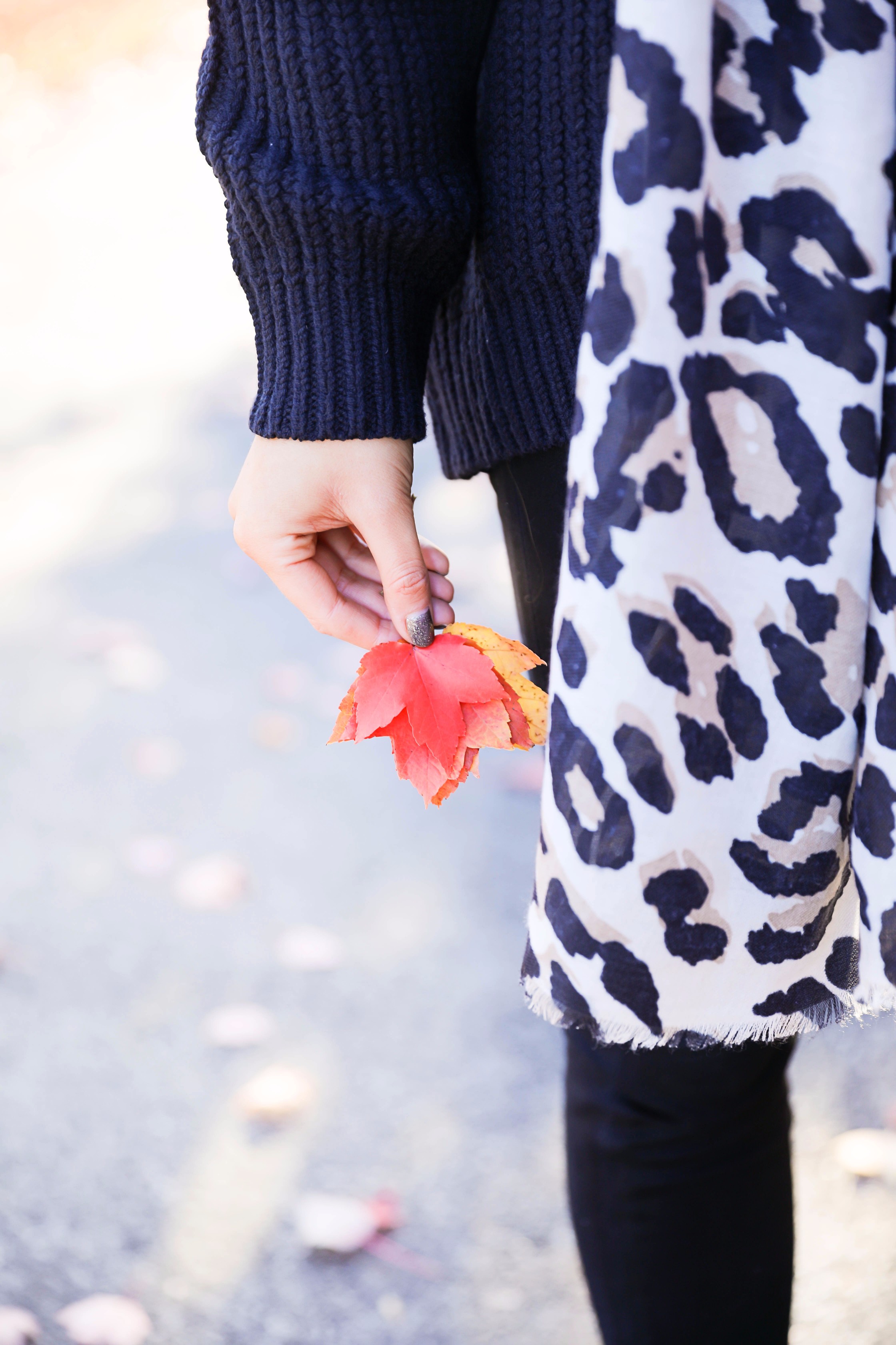 All black outfit with leopard scarf! Cute black sweater and black jeans with black booties! Plus a roundup of black friday and cyber monday sale deals on fashion blog daily dose of charm by lauren lindmark