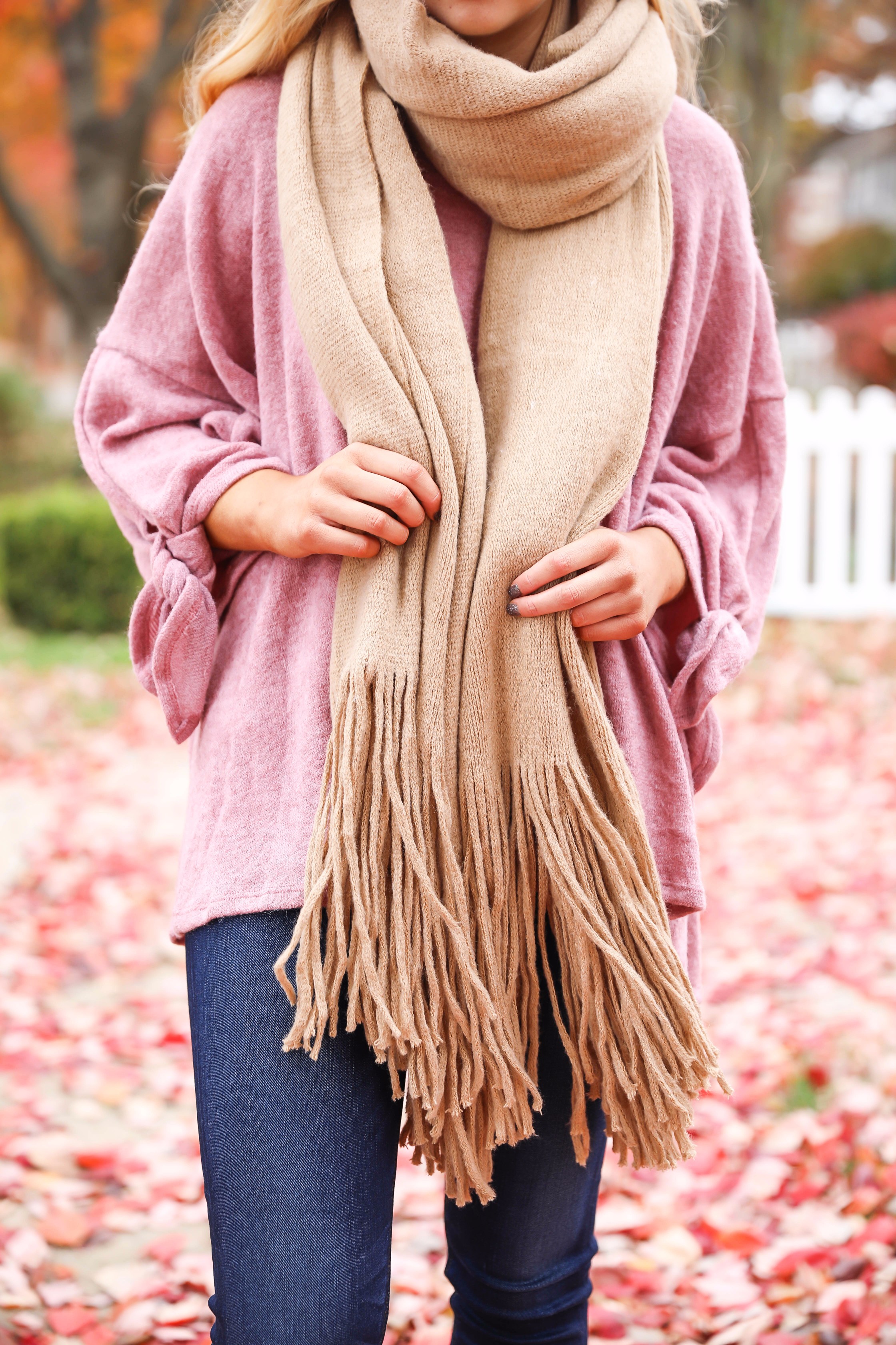 pink-scarf-fall-outfit-idea - Pinteresting Plans