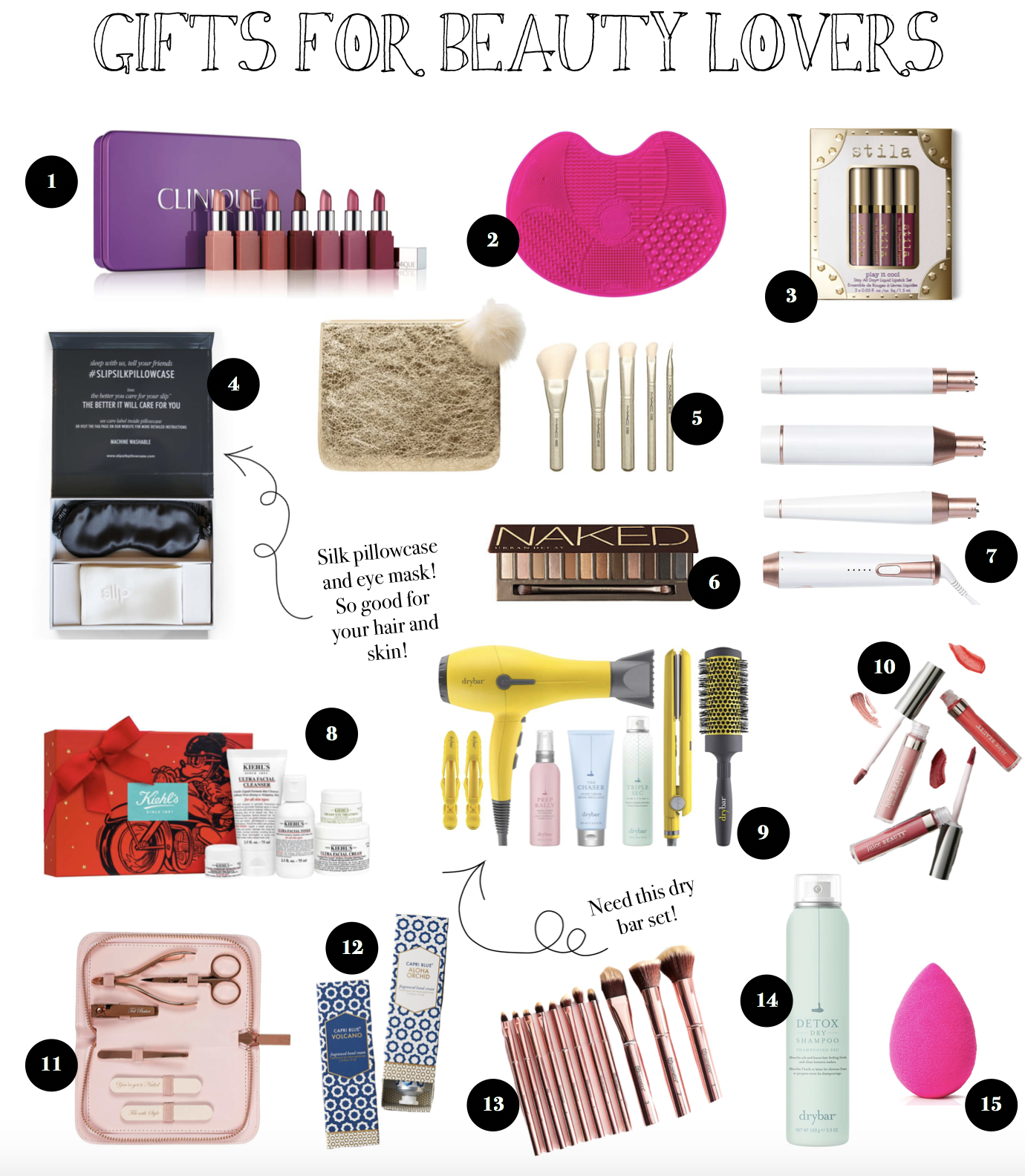 12 Gift Guides of 2017 Gift ideas for beauty lovers - make up, hair, beauty and more! on fashion blog daily dose of charm by lauren lindmark